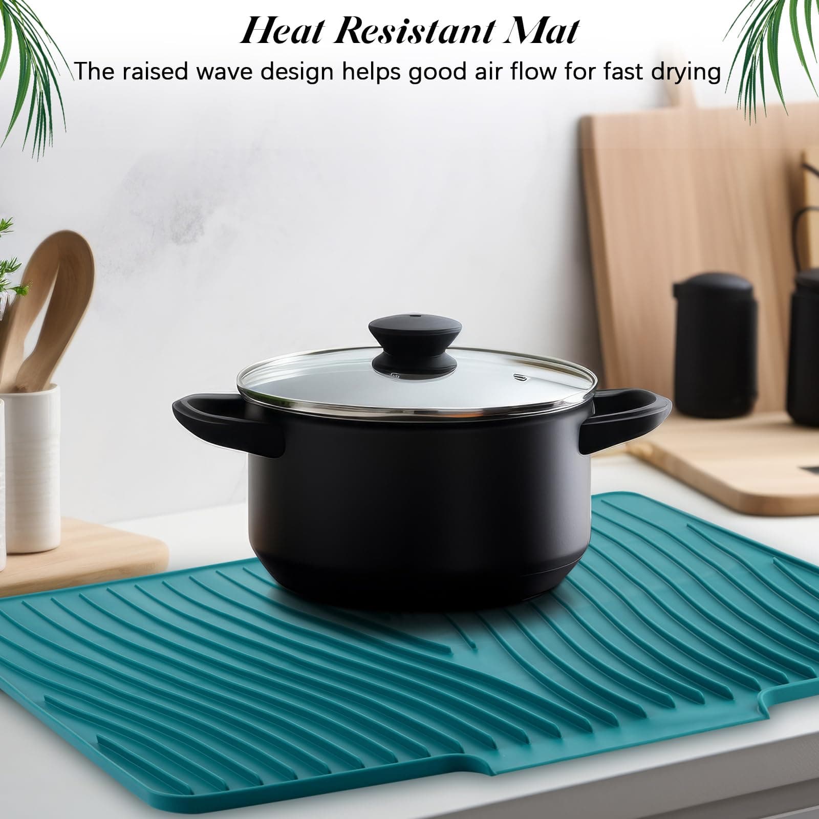 Teenyyou Extra Large Silicone Dish Drying Mat For Kitchen Counter Drying Pad 23. - Thumbnail 4