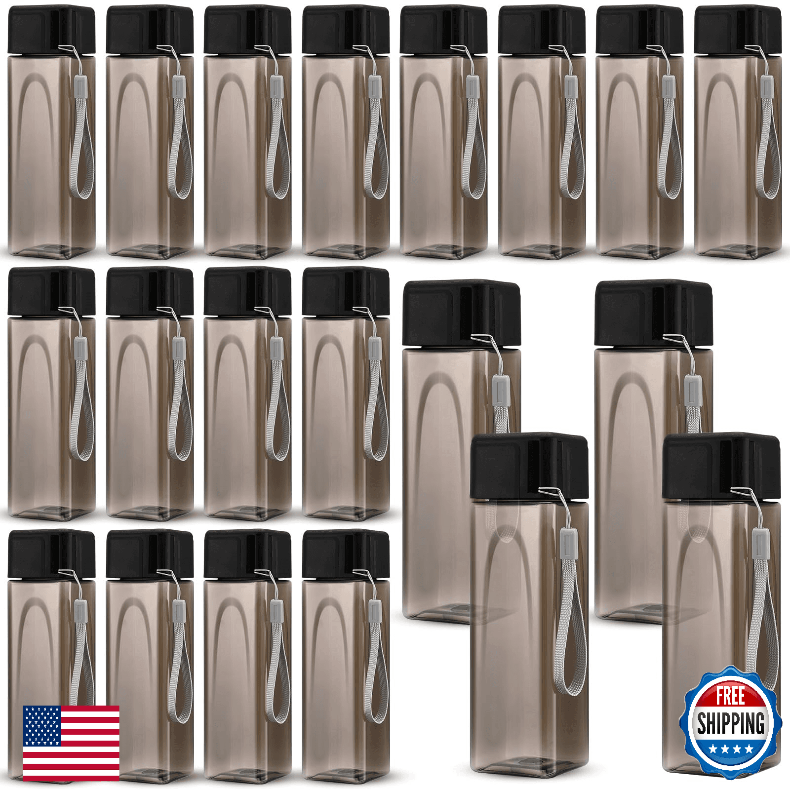 Mifoci 20-Pack 17oz Plastic Water Bottles Bulk - Gym Sports Outdoors - Image 1