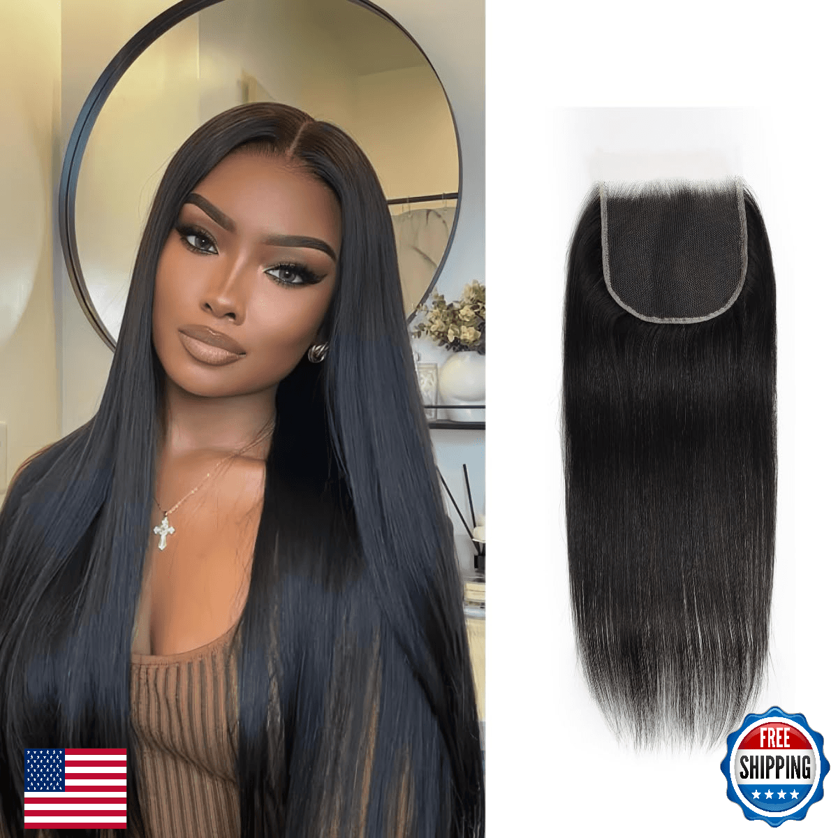 5x5 HD Lace Closure Straight Transparent HD Lace Closure 12A Brazilian Virgin Hu - Image 1