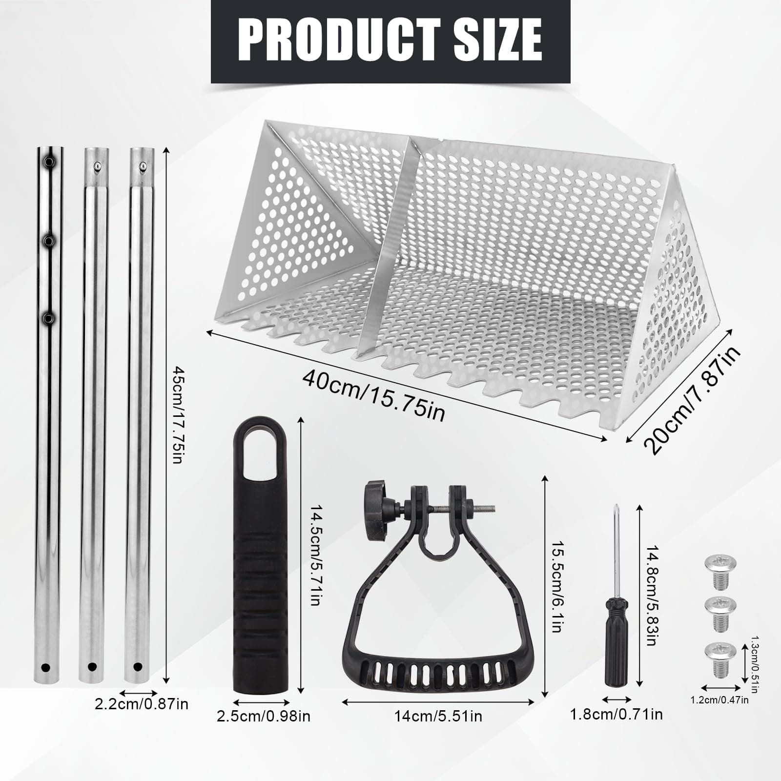 Sand Flea Rake, Durable Rake for Beach Easy to Install Sharp Teeth Wide Basket B - Thumbnail 2