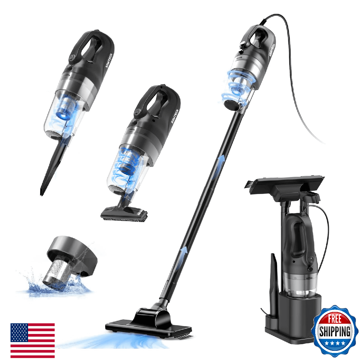 SOWTECH Corded Vacuum Cleaner, Super Power Suction Stick Vacuum Cleaners for Hom - Image 1