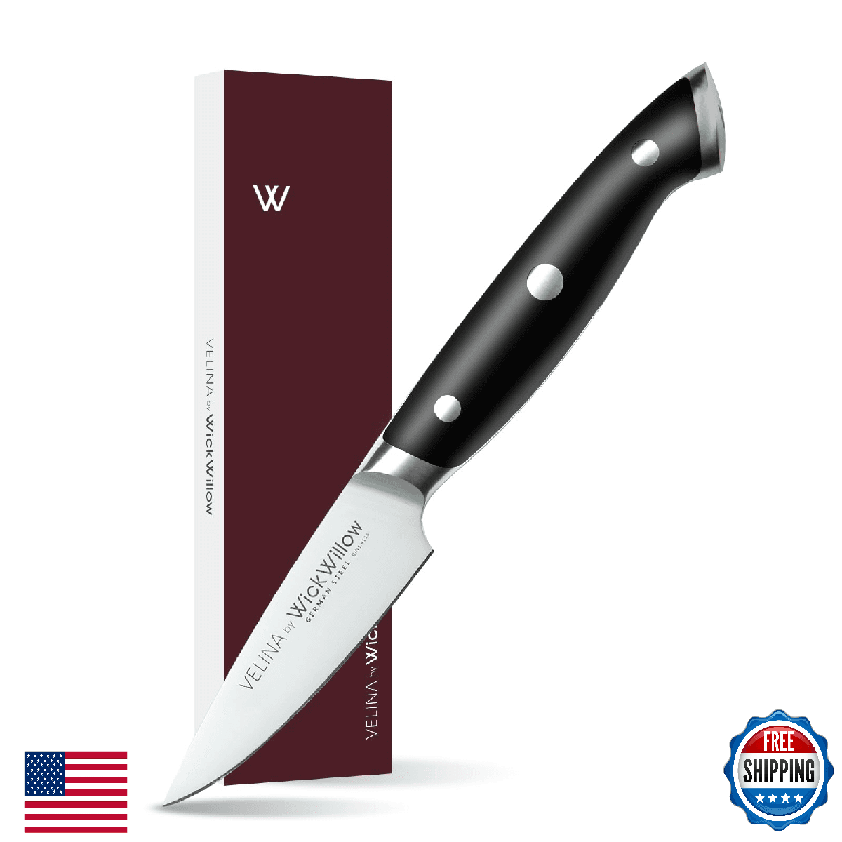 WICKWILLOW 3.5" Paring Knife – Razor Sharp German Steel DIN1.4116 – Precision Fr - Image 1