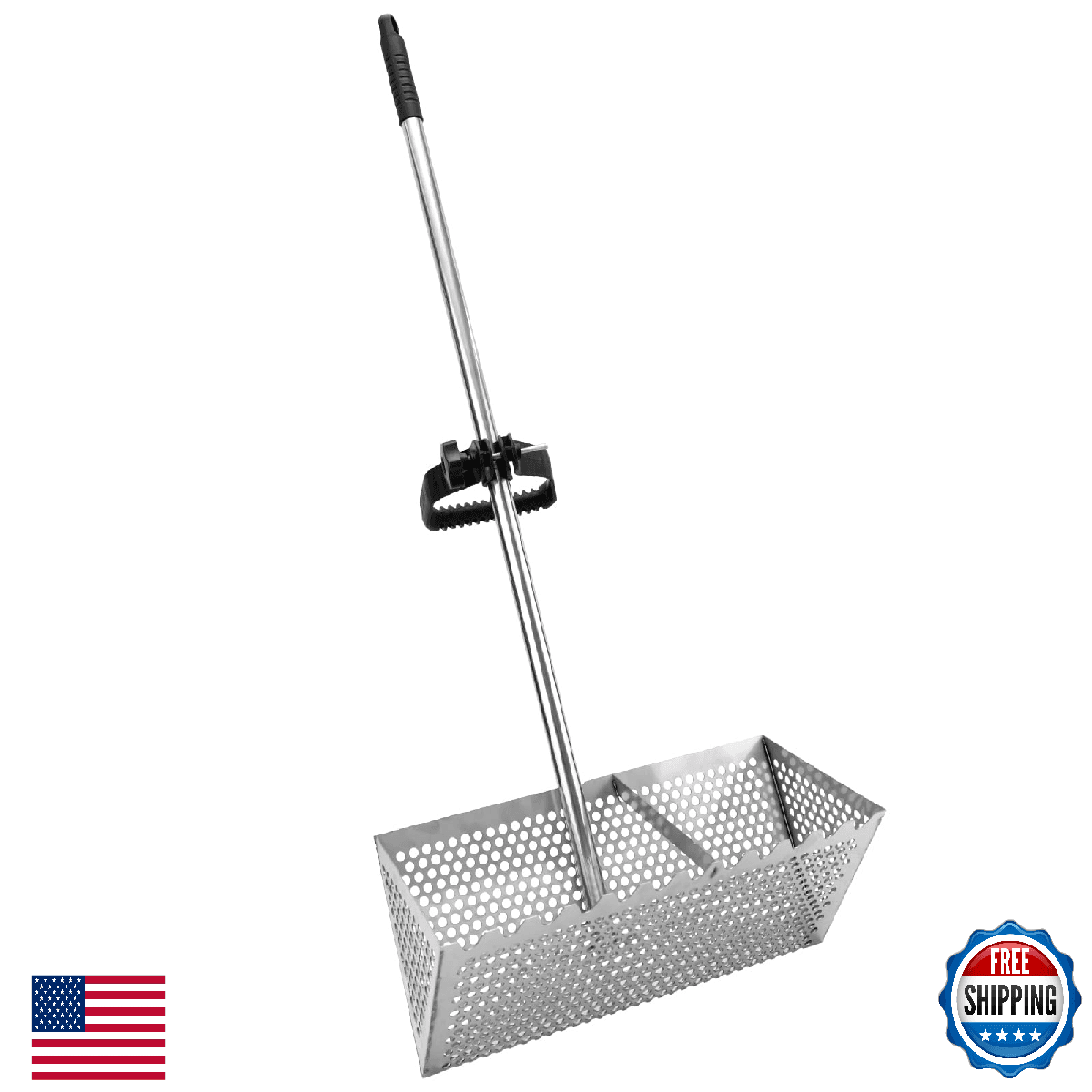 Sand Flea Rake, Durable Rake for Beach Easy to Install Sharp Teeth Wide Basket B - Image 1