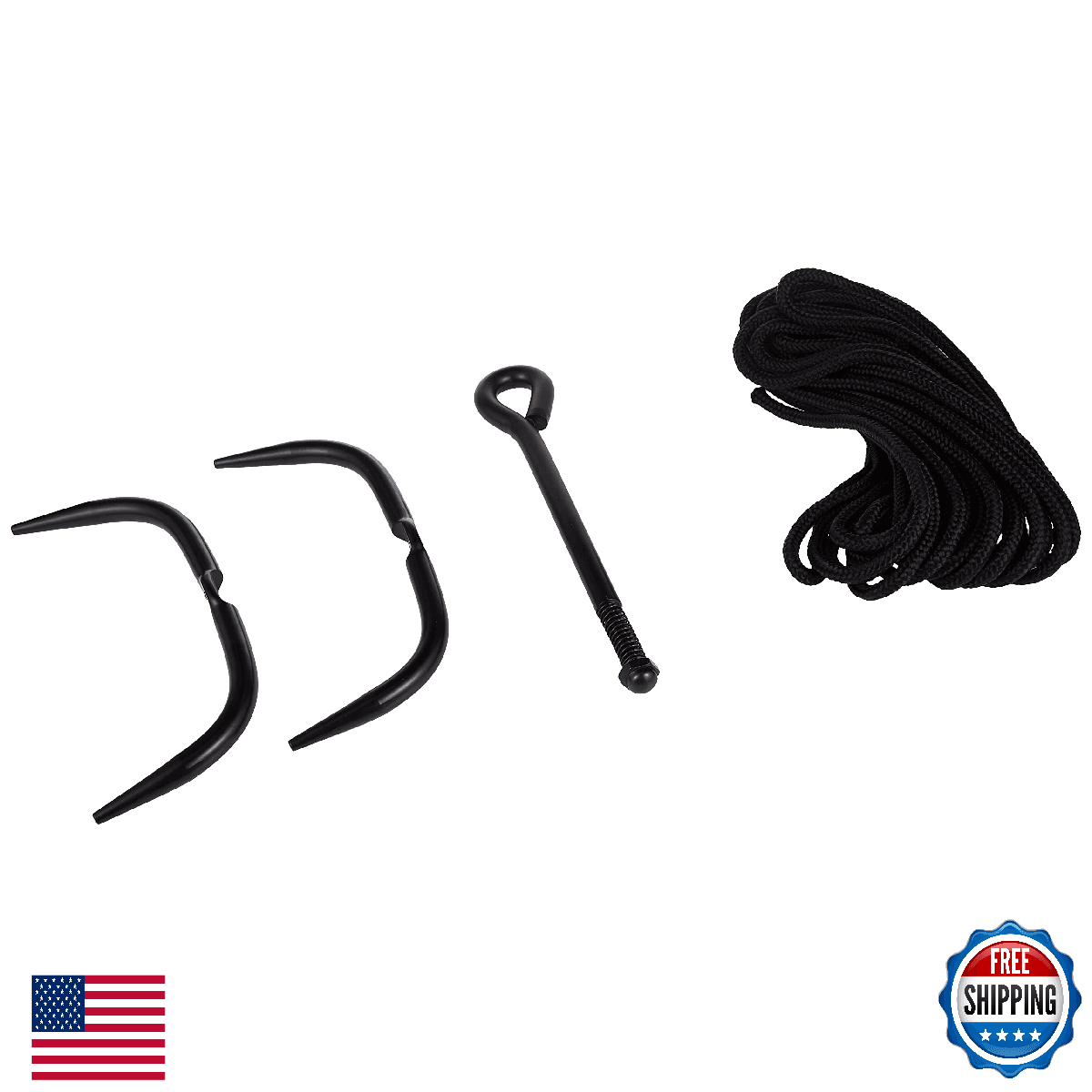 SZCO Supplies Grappling Hook w/ Cord - 9.5" Length, 8" Width - Image 1