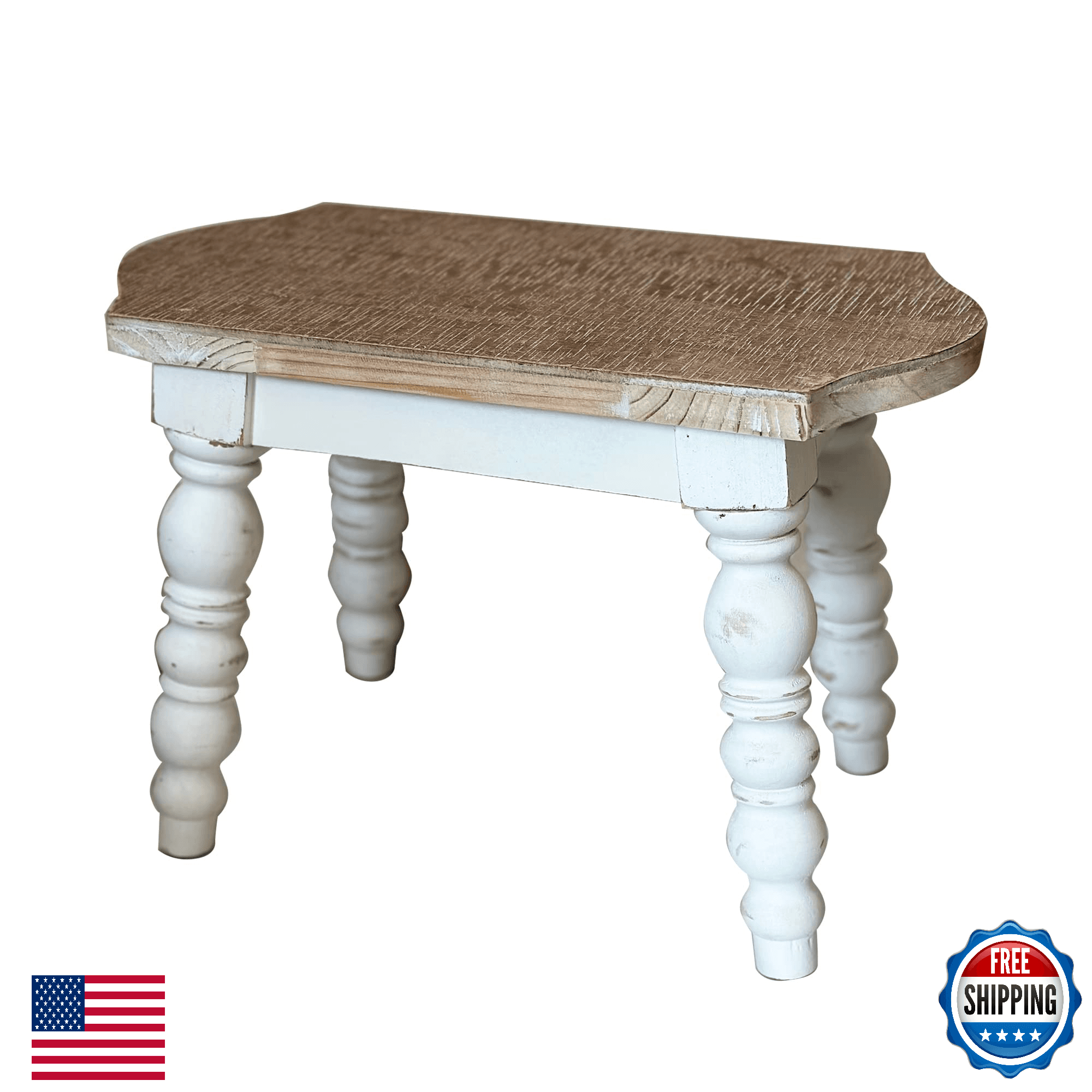 Wellington Wooden Farmhouse Step Stool for Adults & Kids - 15.75"x8.6"x10.43"