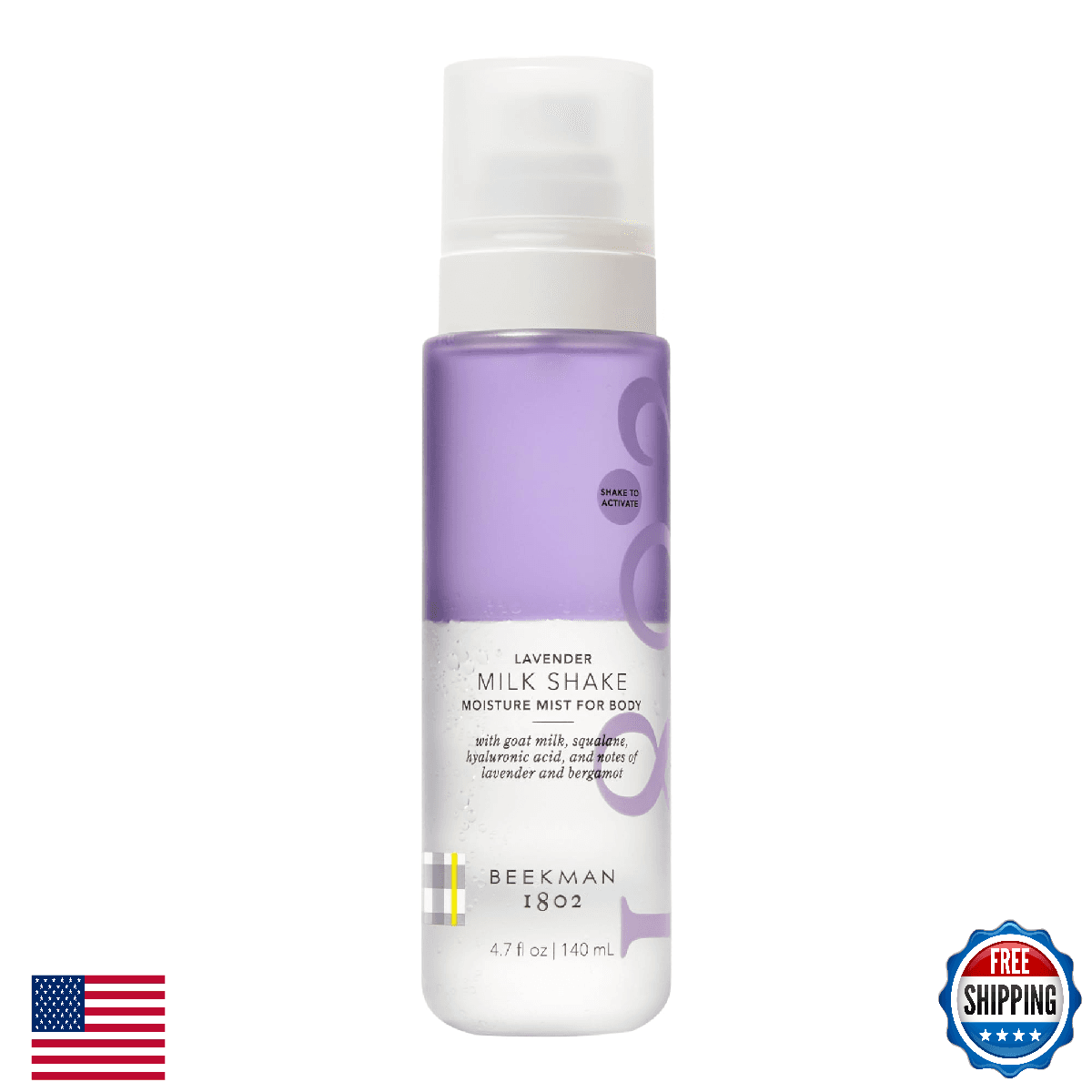 Beekman 1802 Milk Shake Body Mist - Lavender 4.7 fl oz - Hyaluronic Acid, Jojoba - Image 1