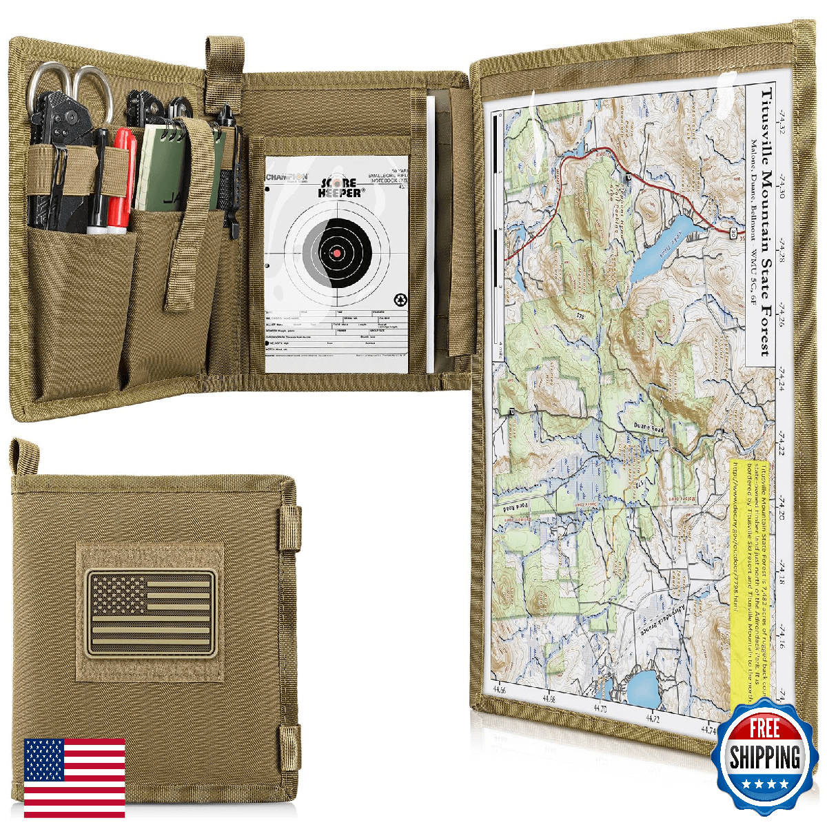 LIVANS Tactical Pouch Military Map Case Holder Army Foldable Map Storage Pouch M - Image 1