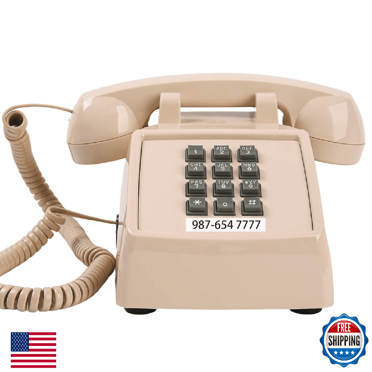TangYeah Classic Retro Landline Phone Mechanical Ringtone,2500 Desk Telephone fo - Image 1