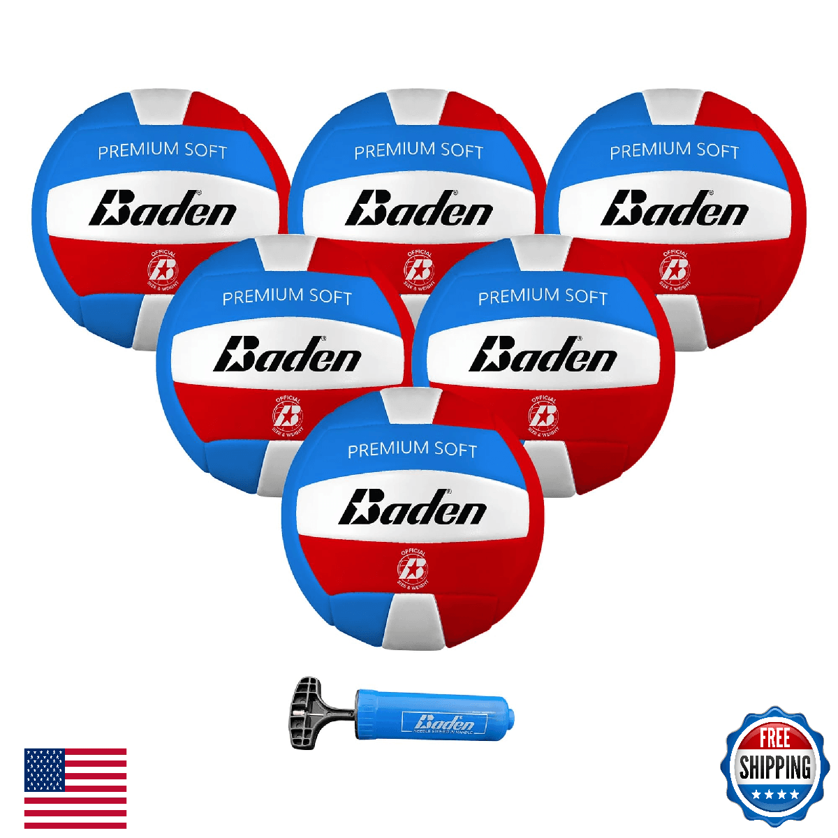 Baden Premium Soft Synthetic Leather Official Size & Weight Outdoor Volleyball 6 - Image 1