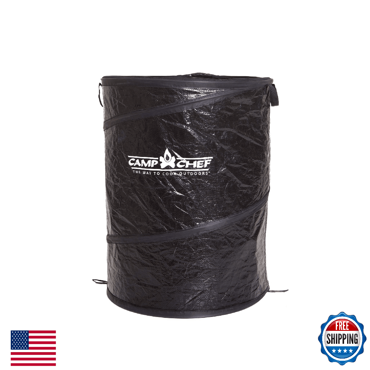 Camp Chef Collapsible Camp & Patio Garbage Can, 35 Gallon, Portable - Image 1
