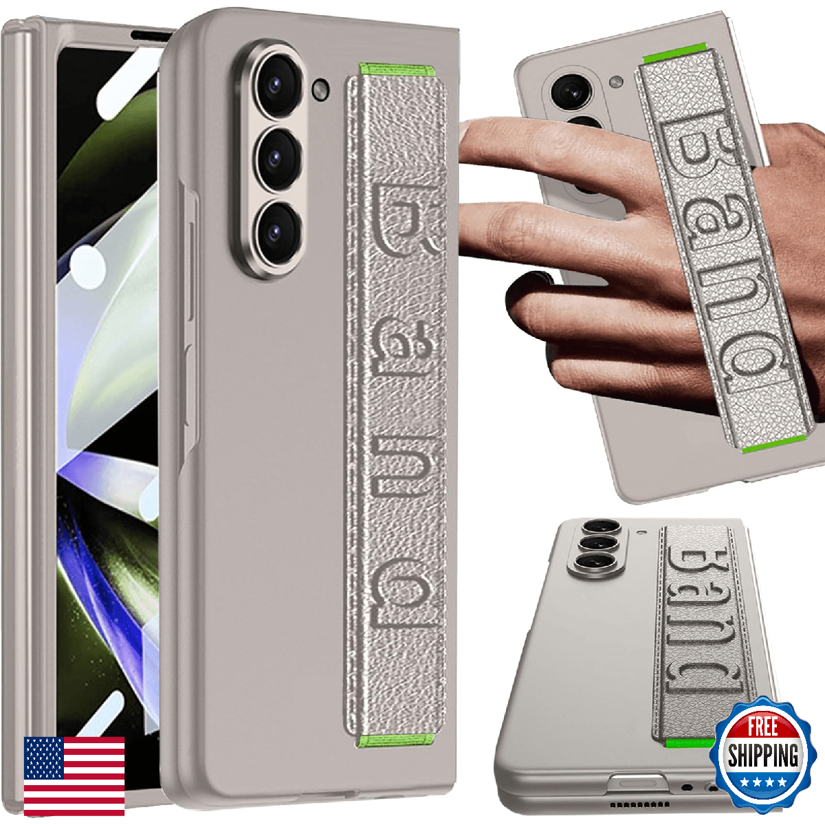 NINKI Galaxy Z Fold 7 Screen Protector Case with Hand Strap Wristband Hard Slim - Image 1