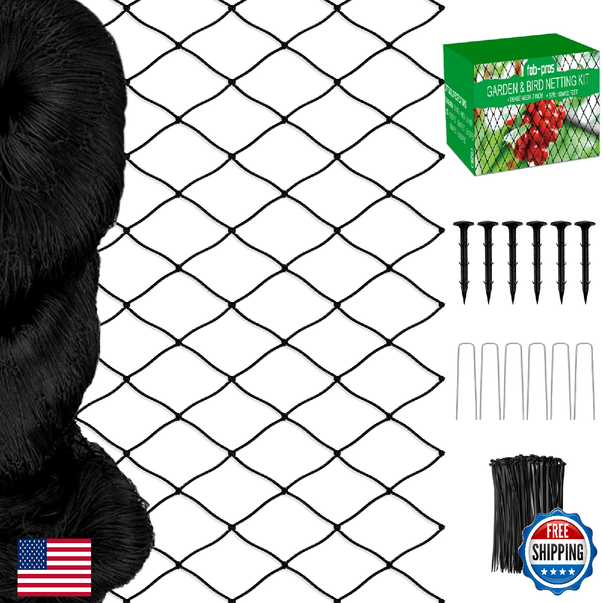 Bird Netting 50x50ft Heavy Duty Nylon with 2in Mesh Garden Protection - Image 1