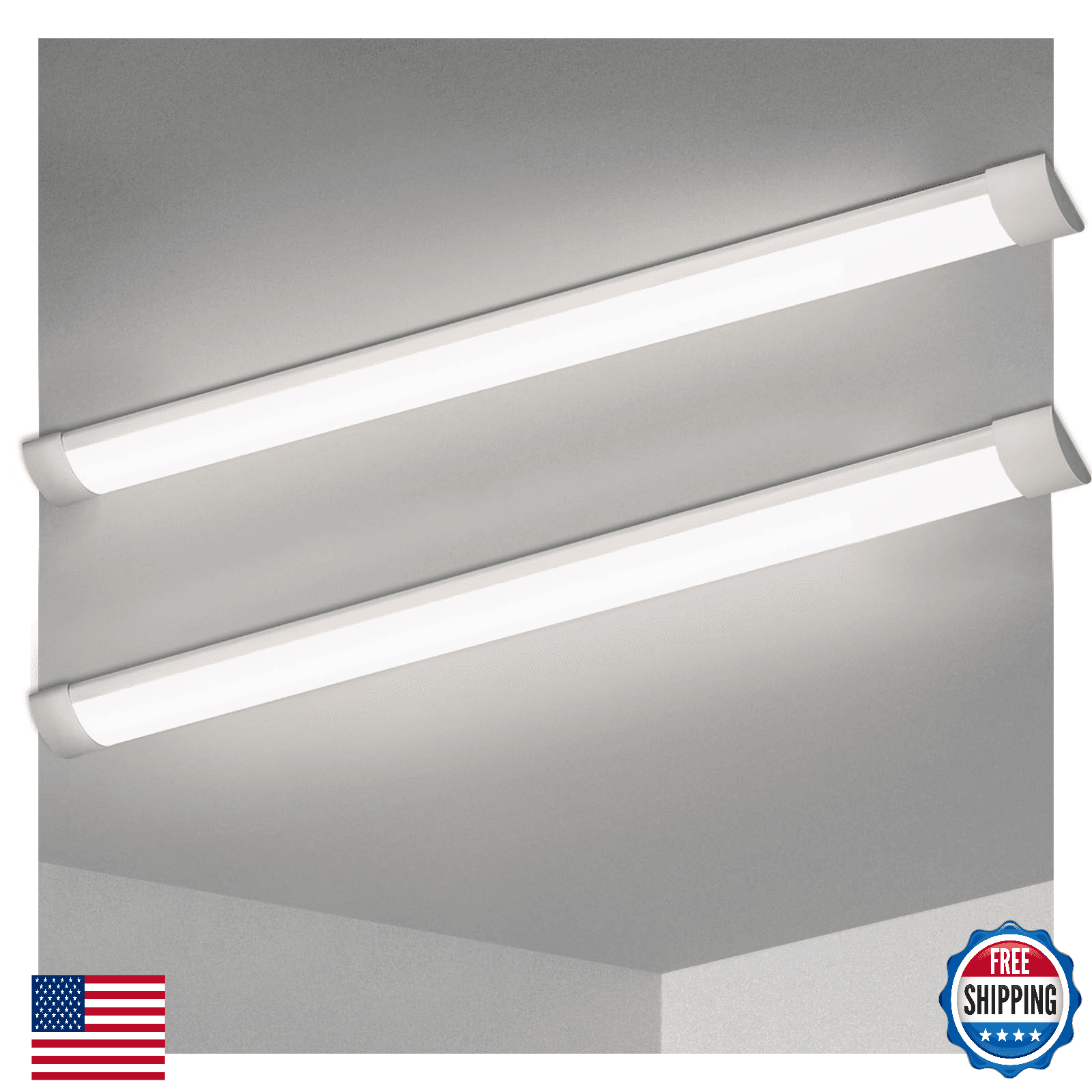 KILIPOL 5ft LED Batten Light 50W 4000K Neutral White Surface Mount 2 Pack - Image 1