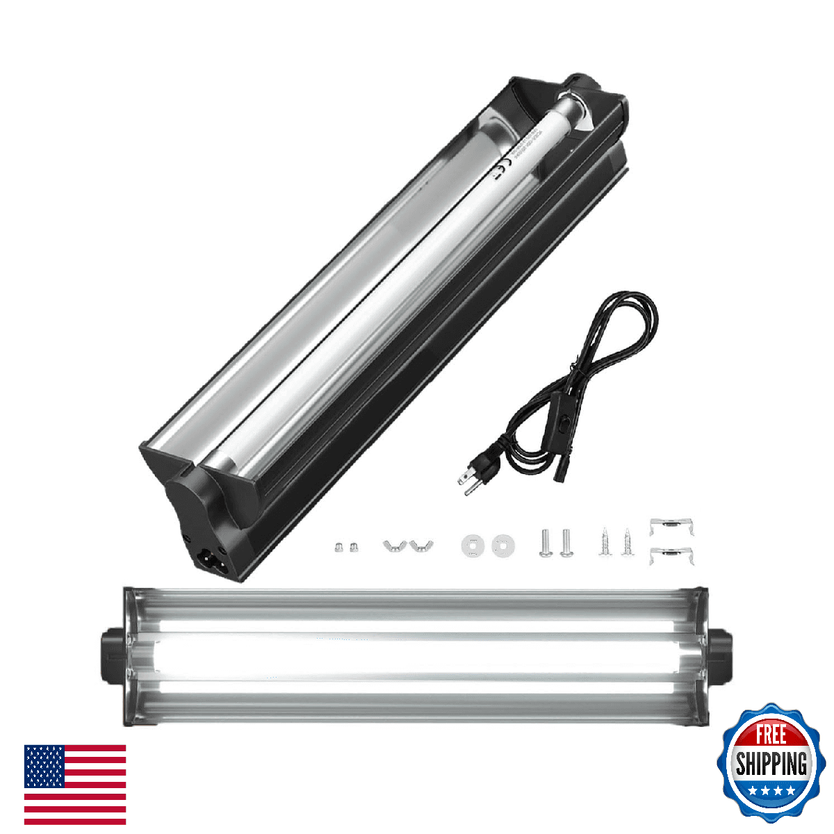 MouMouPurr T5 UVB Reptile Light Fixture Combo Kit - 12 Inch 8W Terrarium Hood 10 - Image 1