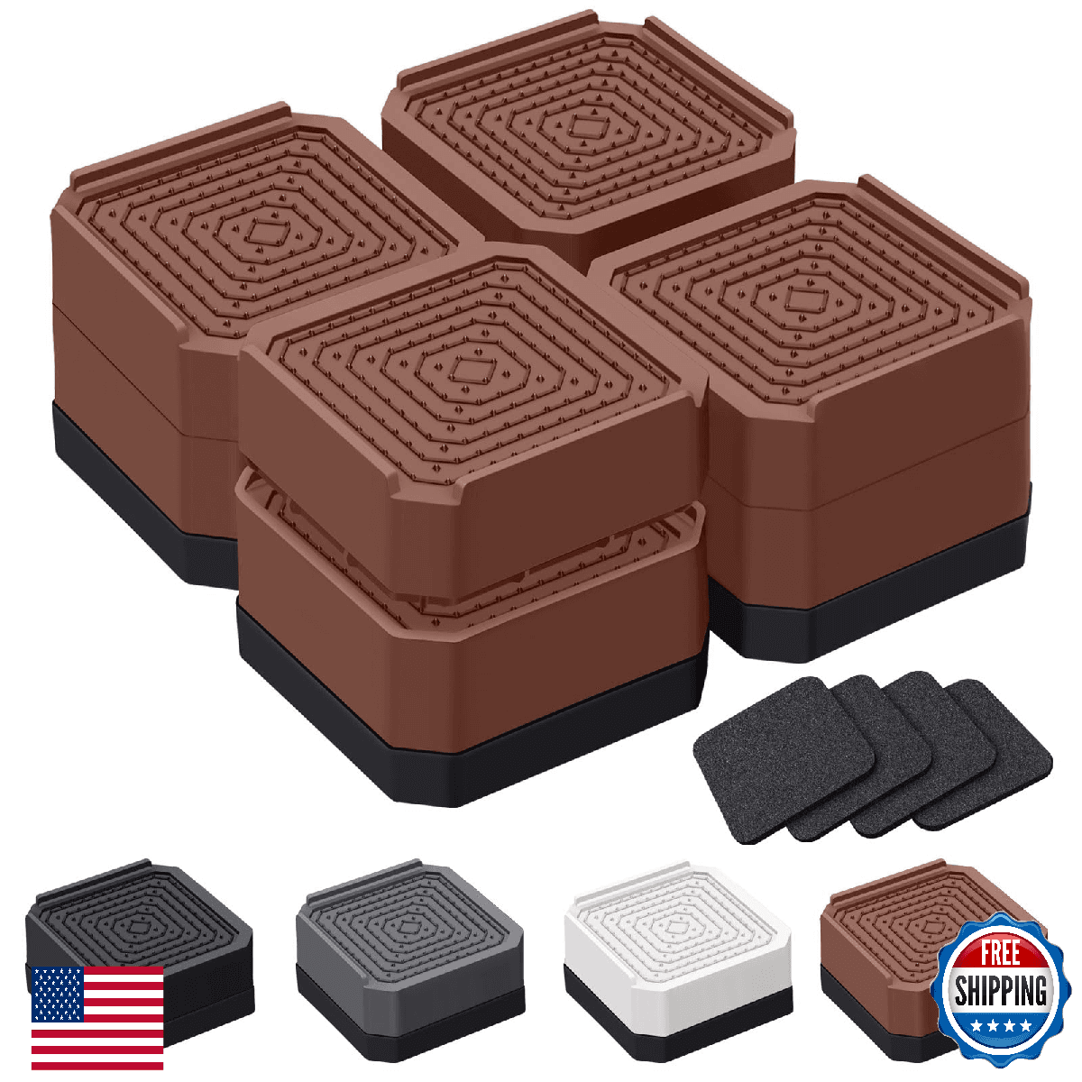 ANNKUT Bed Risers and Furniture Risers, Heavy Duty Adjustable Lifting Blocks for - Image 1