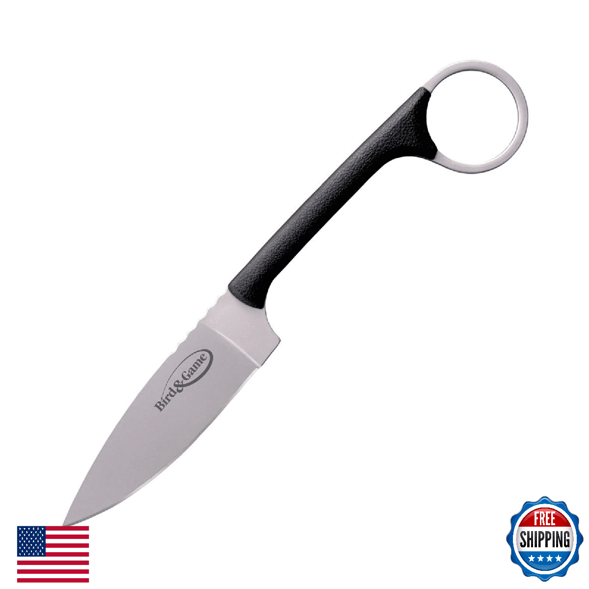 Cold Steel Bird & Game 3.5" AUS8A Fixed Blade Neck Knife Drop Point - Image 1