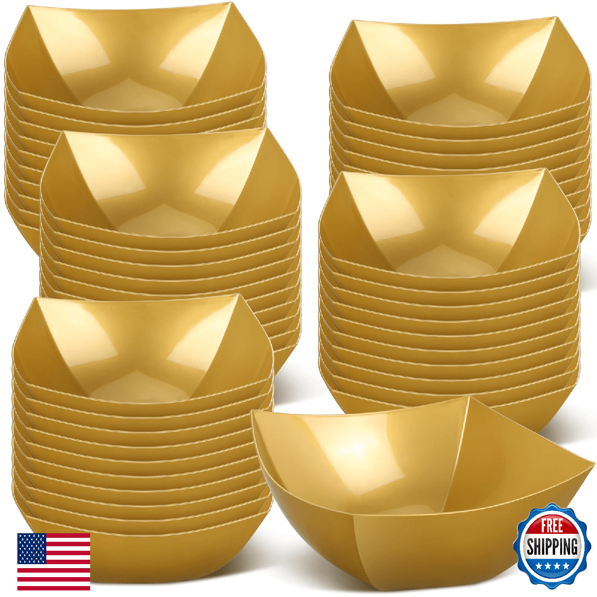 Tanlade 50 Pcs Square Plastic Serving Bowls Disposable Snack Salad Bowl Small Pa - Image 1