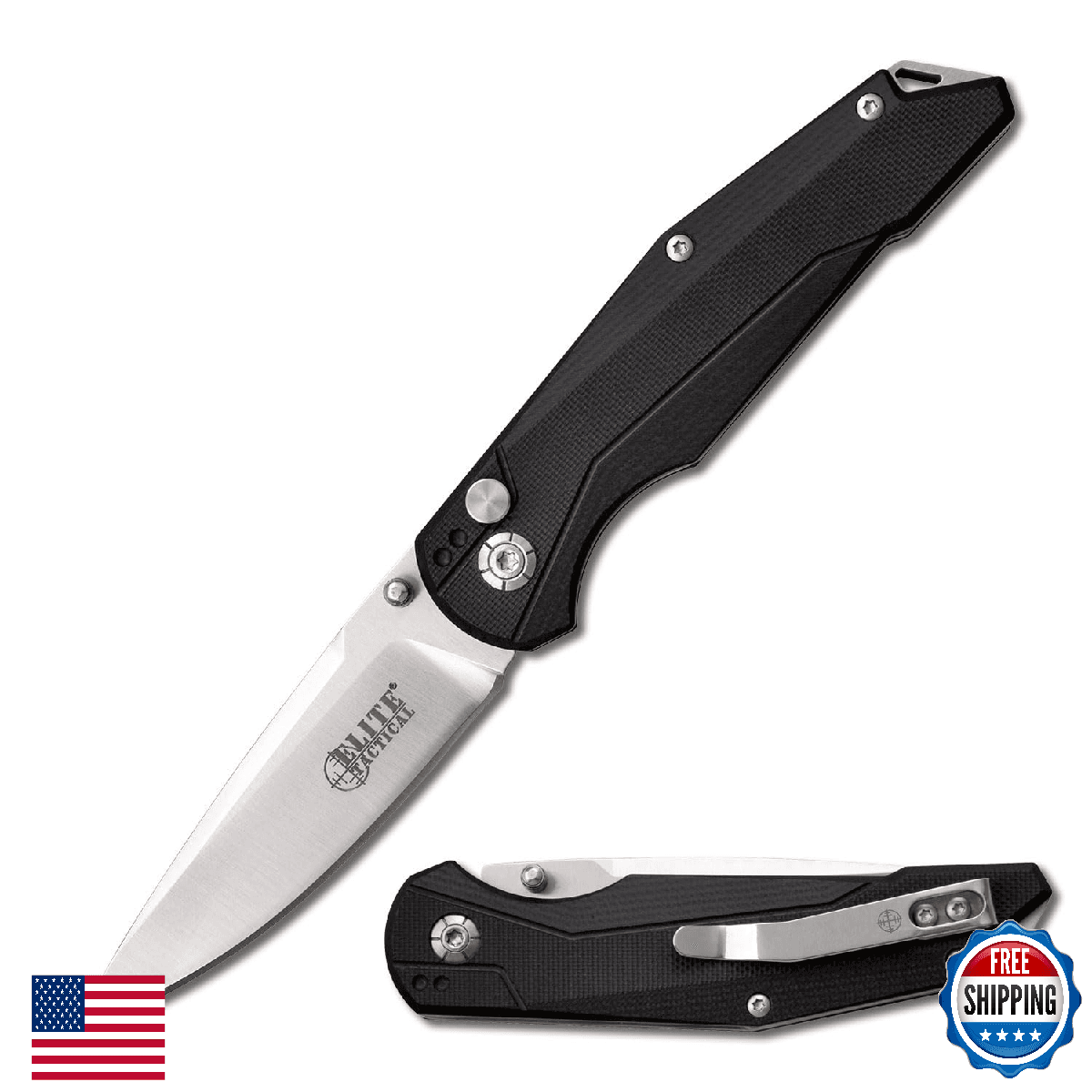 Elite Tactical Folding Knife ET-FDR007 - 440 SS Blade, Survival, Combat, EDC - Image 1