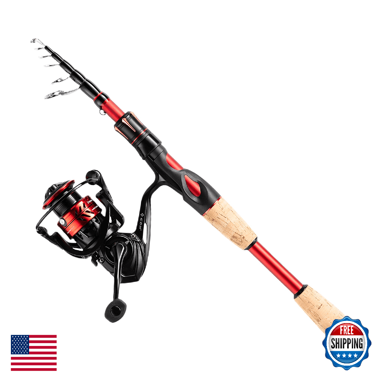 EOW XPEDITE LITE Portable Telescopic Fishing Rods & Combo, Spinning & Casting Fi - Image 1