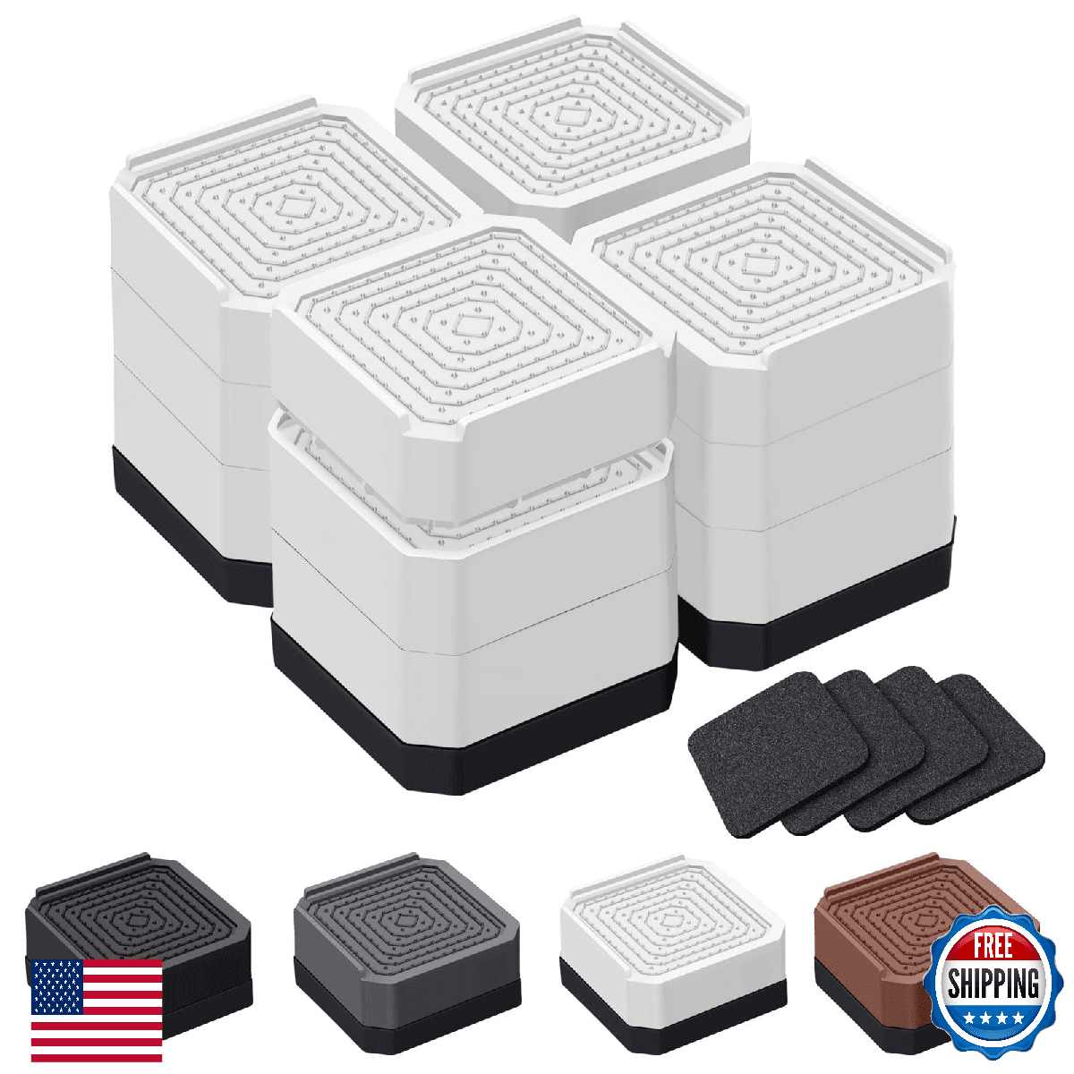 ANNKUT Bed Risers and Furniture Risers, Heavy Duty Adjustable Lifting Blocks for - Image 1