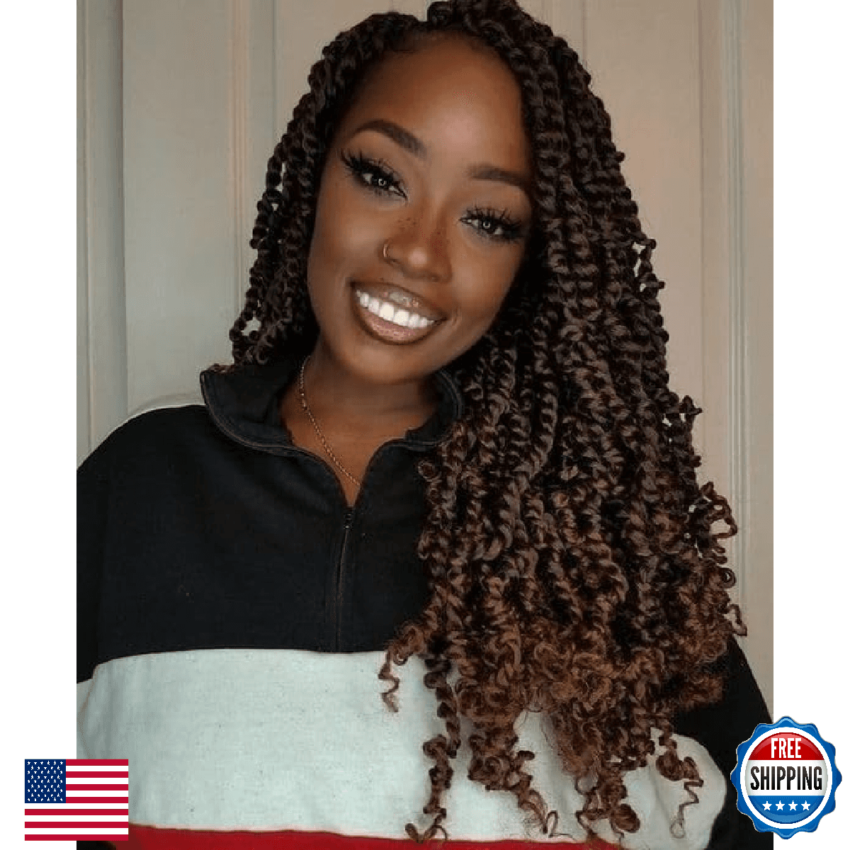 MISS SULA 20" 8-Pack Pre-Looped Passion Twist Crochet Hair for Black Women - Image 1