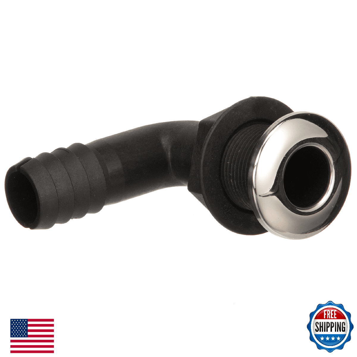Seachoice 90-Deg Thru-Hull Connector 1-1/8" Hose Max Hull 1-3/8" - Image 1