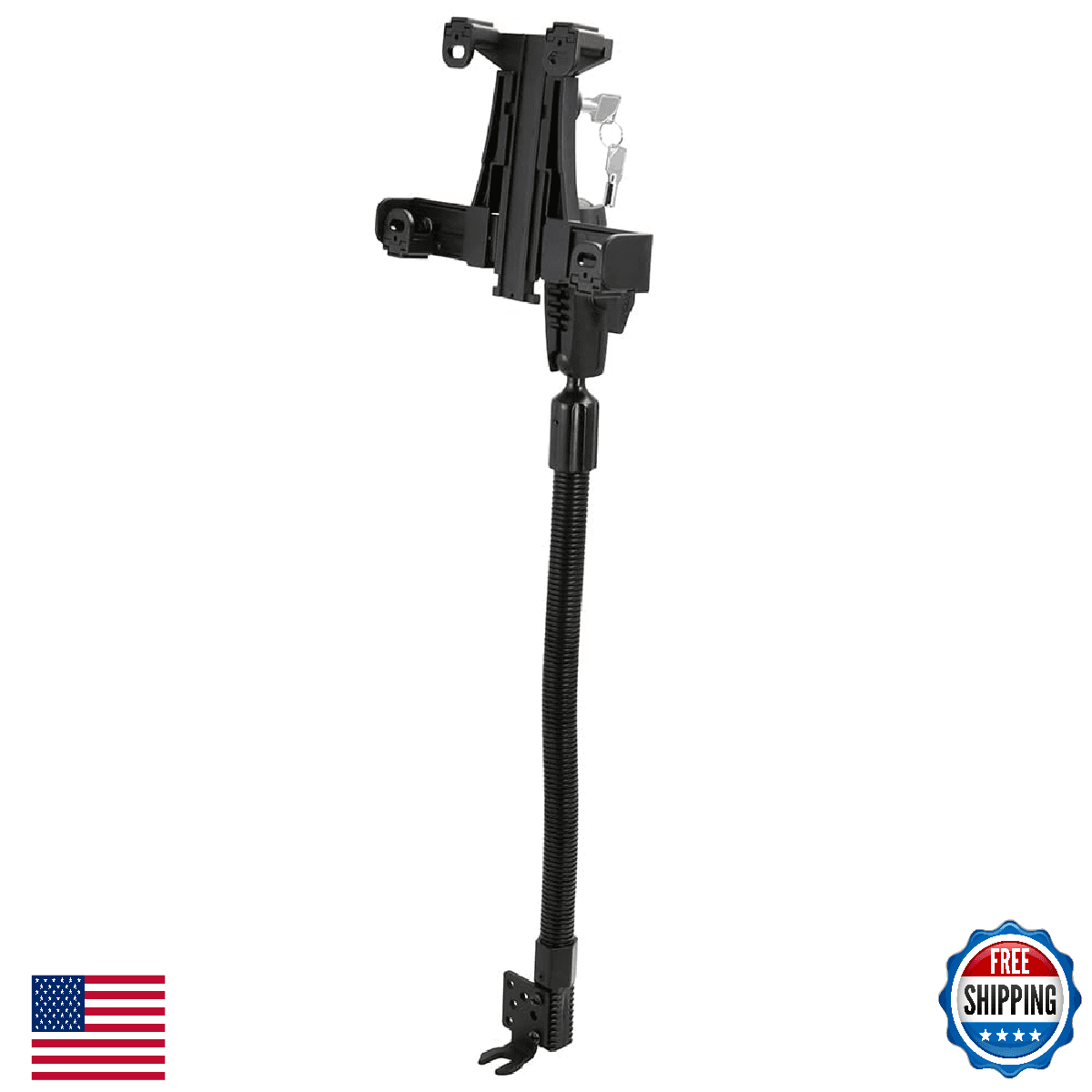 ARKON Mounts LockVise Locking Tablet Holder with Car Seat Rail or Floor Mount, H - Image 1