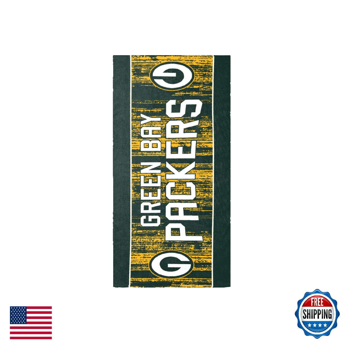 FOCO Green Bay Packers NFL Big Logo Beach Towel - Official Licensed Fan Gear - Image 1
