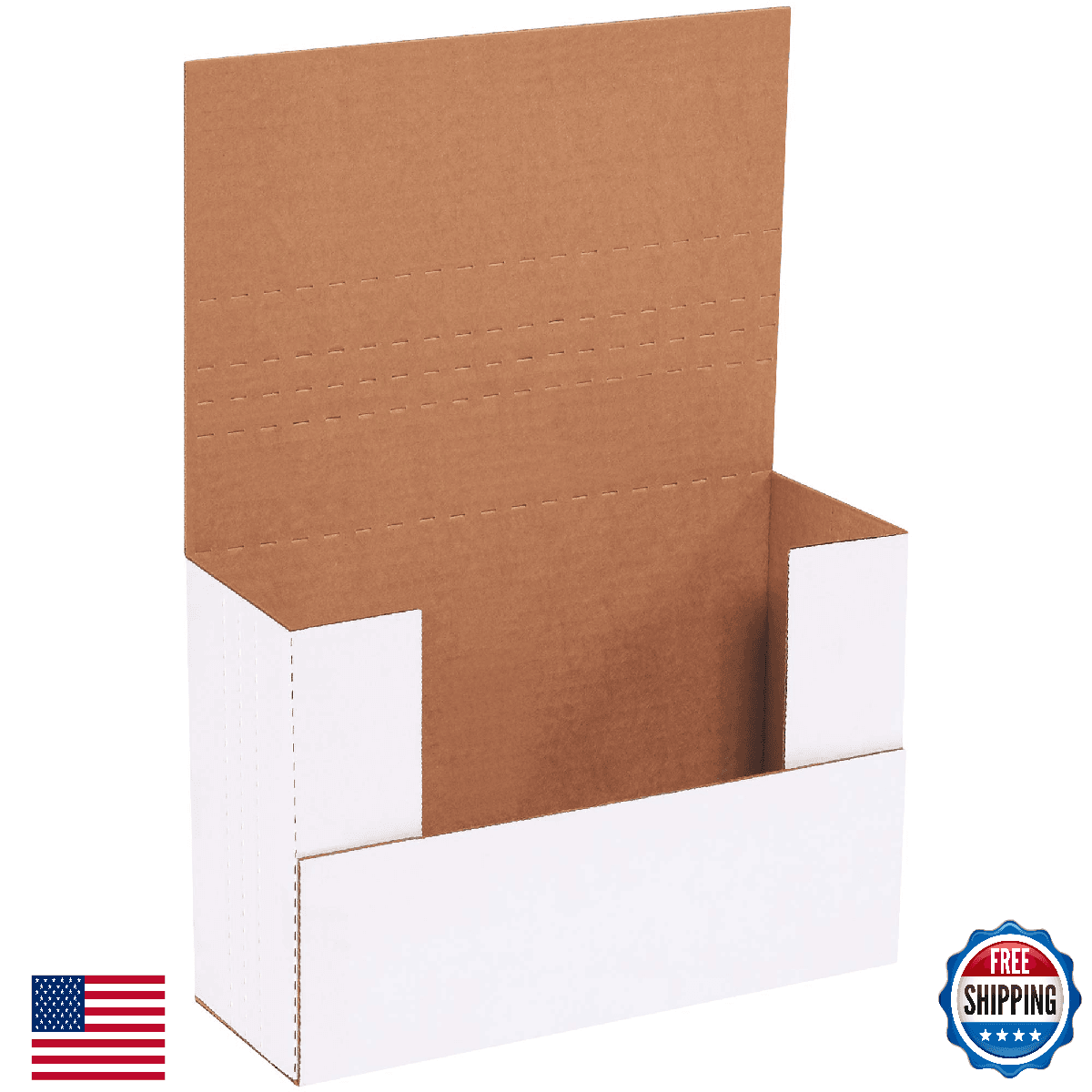 Aviditi White Easy-Fold Mailers 9 5/8"x6 5/8"x3 1/2" - 50 Pack Shipping Boxes - Image 1
