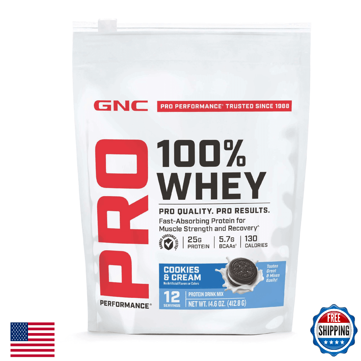 GNC Pro Performance 100% Whey Protein Powder 2.0, Fast Absorbing for Muscle Stre - Image 1