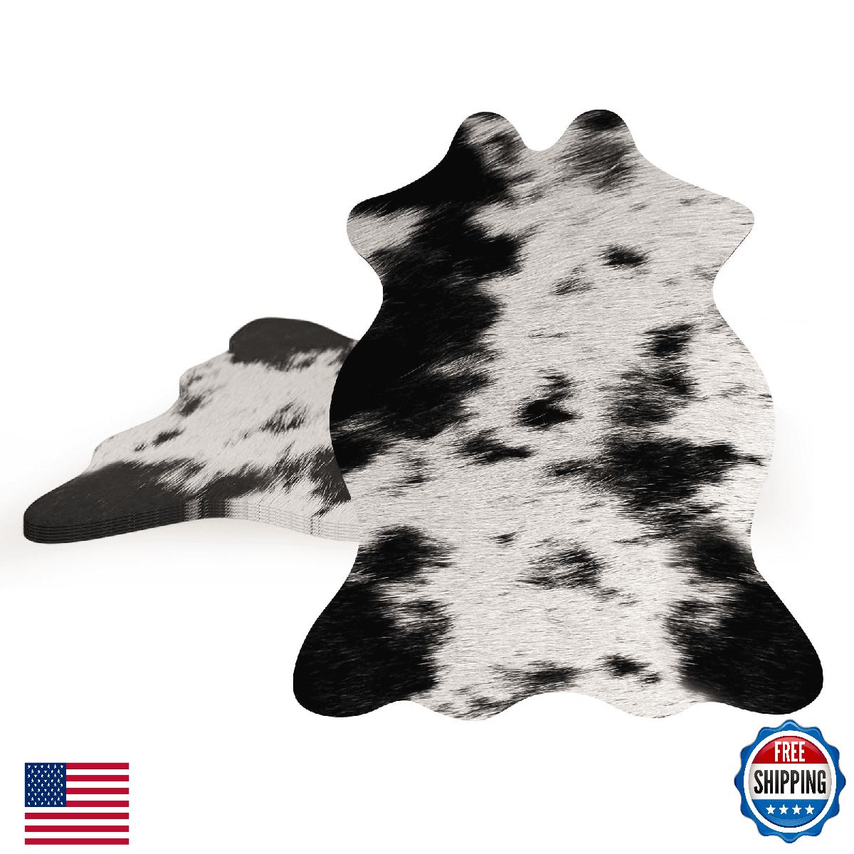 Kuabiz 50 Pcs Western Cow Print Place Mats Disposable Cowhide Print Paper Placem - Image 1