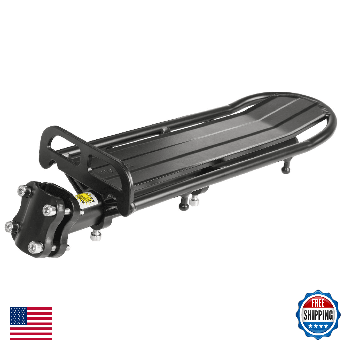 Ventura Rear Rack Seat Post Mount, Adjustable, 10kg Capacity, Black - Image 1