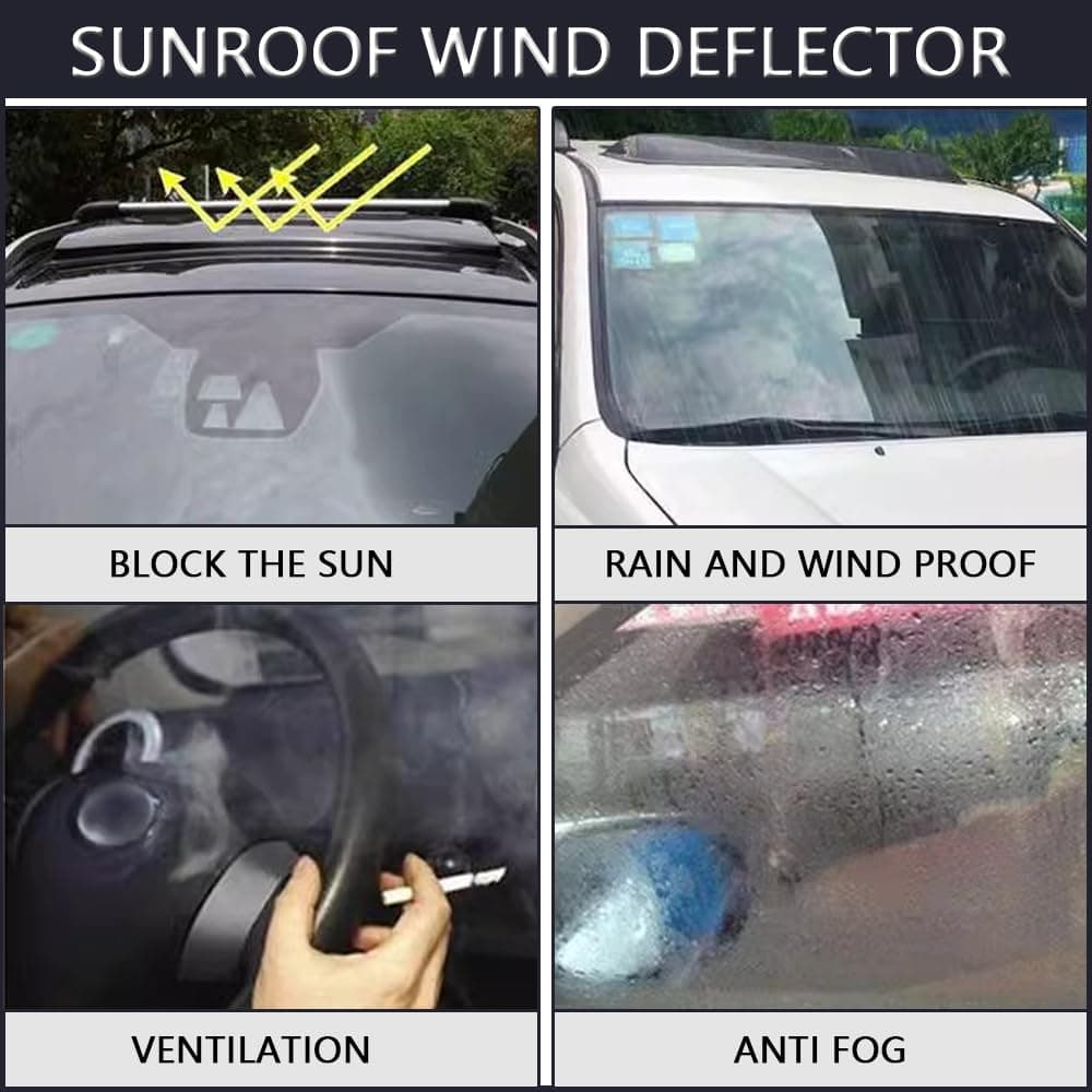 37.8" 980mm Sunroof Wind Deflector Rain Guard Universal Tinted Moonroof Visor - Thumbnail 5