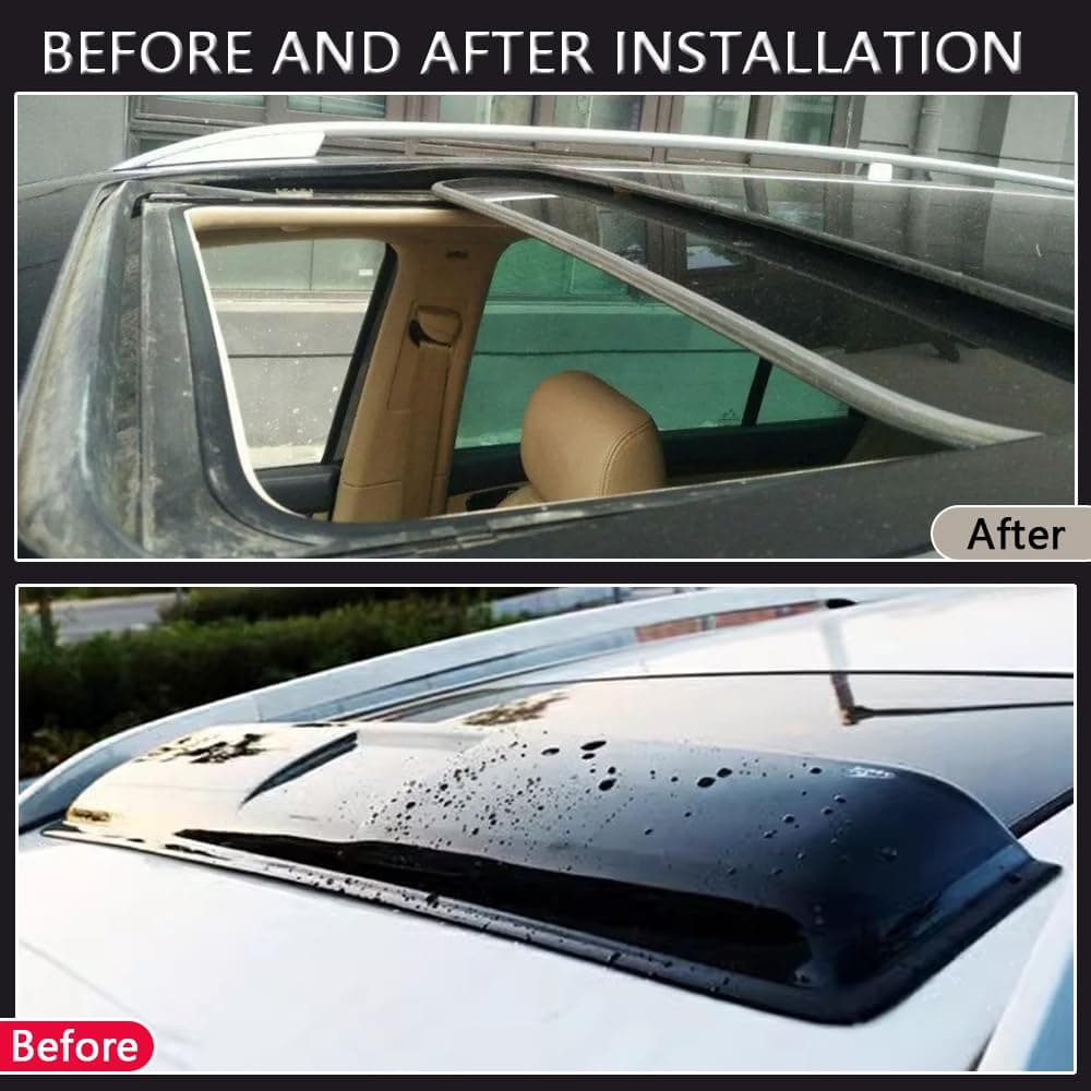 37.8" 980mm Sunroof Wind Deflector Rain Guard Universal Tinted Moonroof Visor - Thumbnail 4