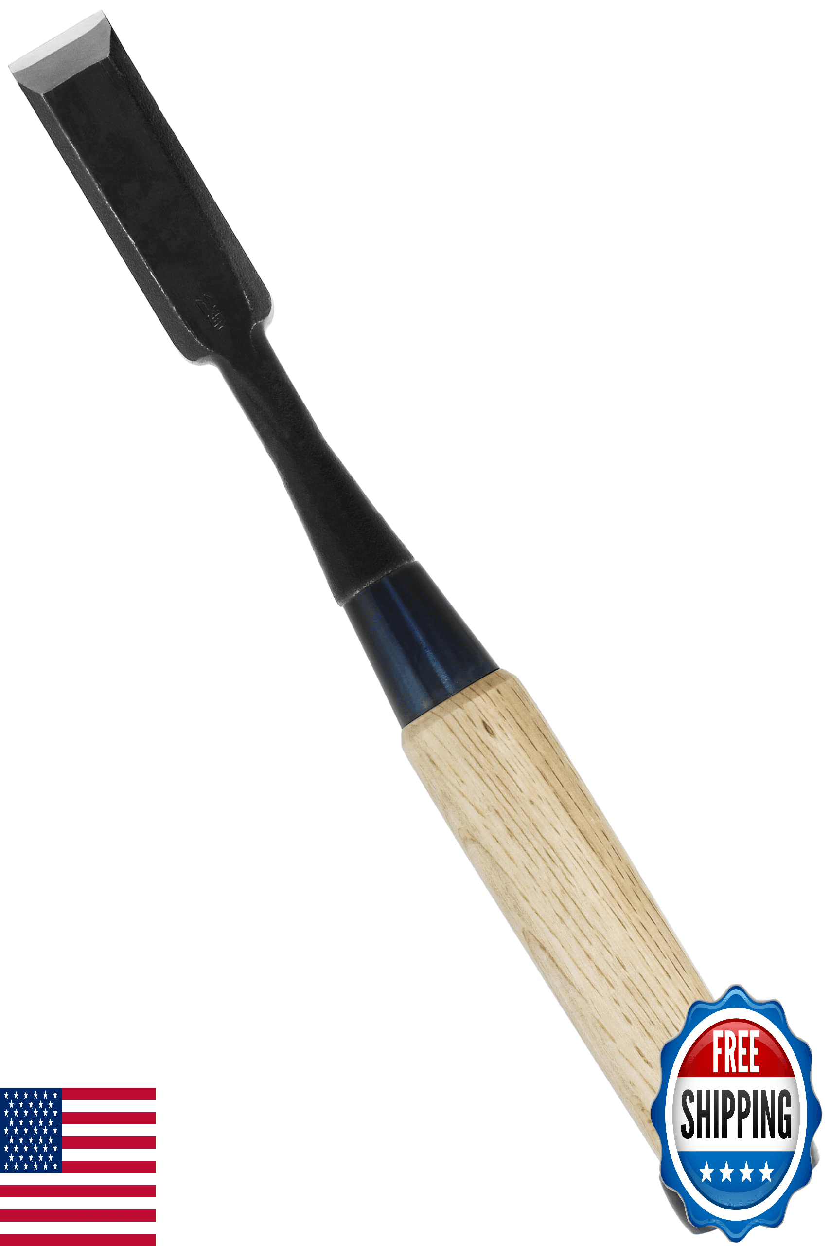 KAKURI Japanese Wood Chisel 18mm Oire Nomi - Yellow Steel #2 Blade, Oak Handle - Image 1