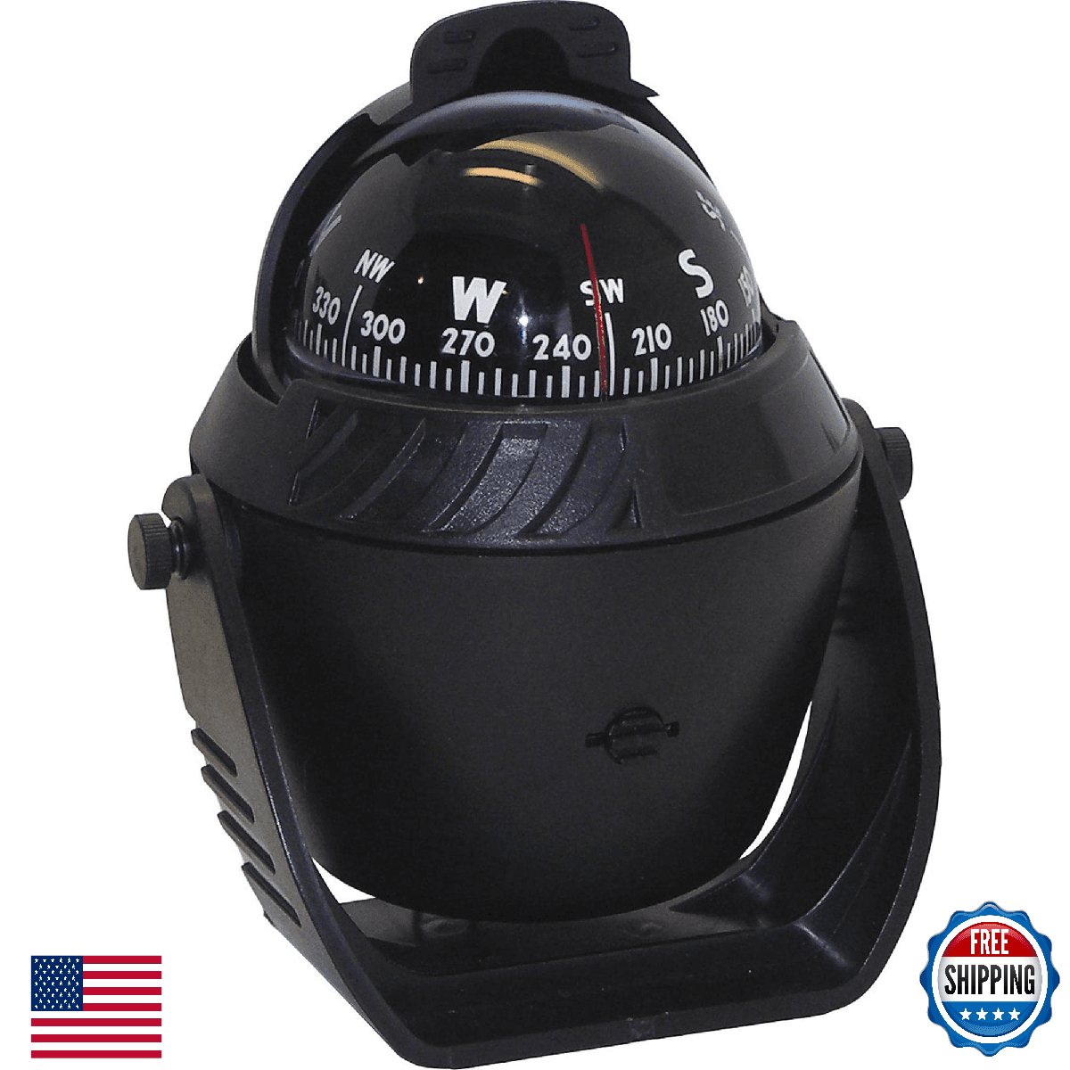 Shoreline Marine Illuminated Compass - 12V UV Protected SL52280 Black - Image 1