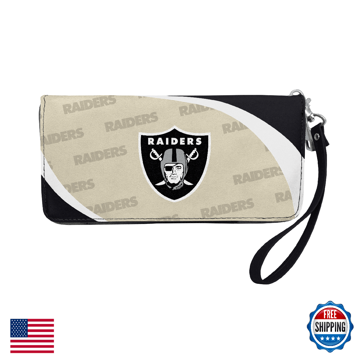 Littlearth NFL Oakland Raiders Zip Organizer Wallet - Team Color 8"x4"x1" - Image 1