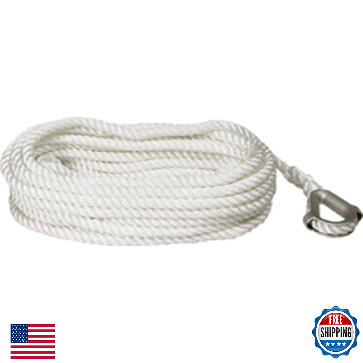 SeaSense Anchor Line 3/8" x 150' Marine Rope Dock Boat Accessory - Image 1