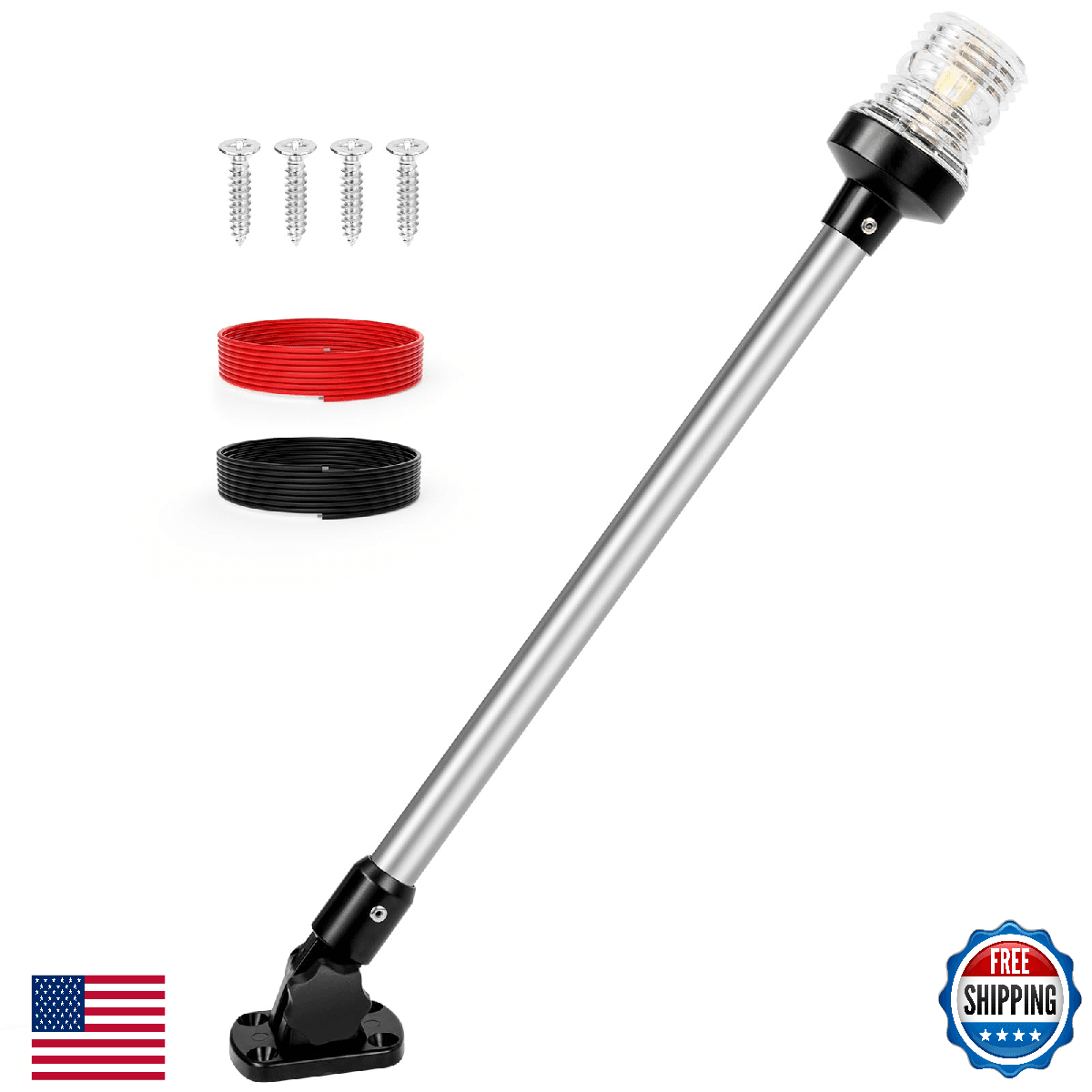 SETYPARY 24" Stern Anchor Light LED Marine Navigation Waterproof 12-24V - Image 1