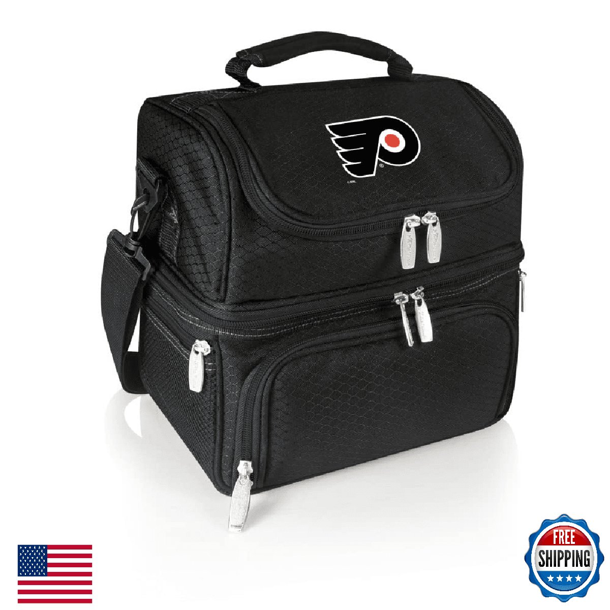 NHL Philadelphia Flyers Pranzo Insulated Lunch Bag Picnic Set with Utensils - Image 1