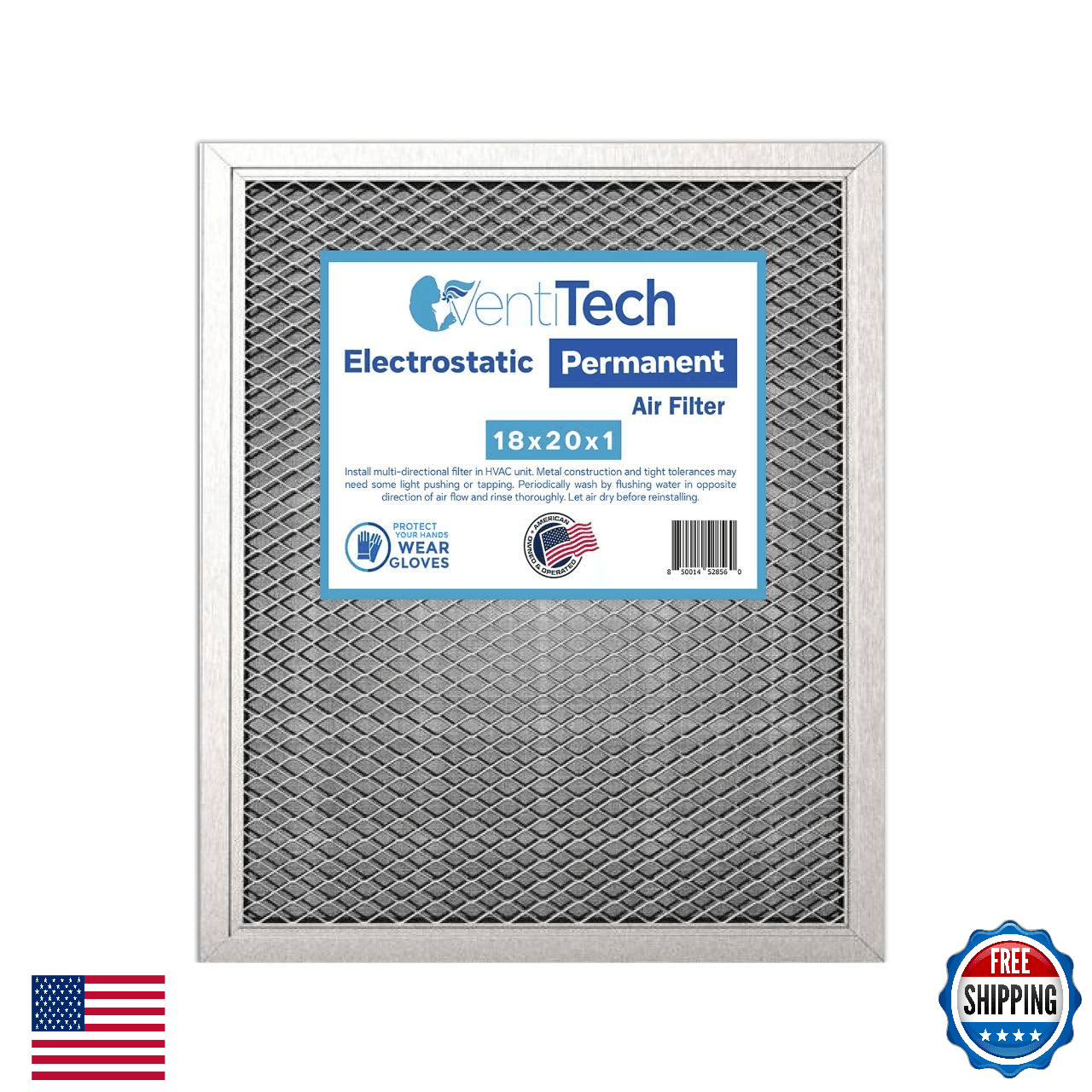 Venti Tech 18x20x1 Washable Electrostatic Reusable HVAC Furnace Air Filter - Image 1