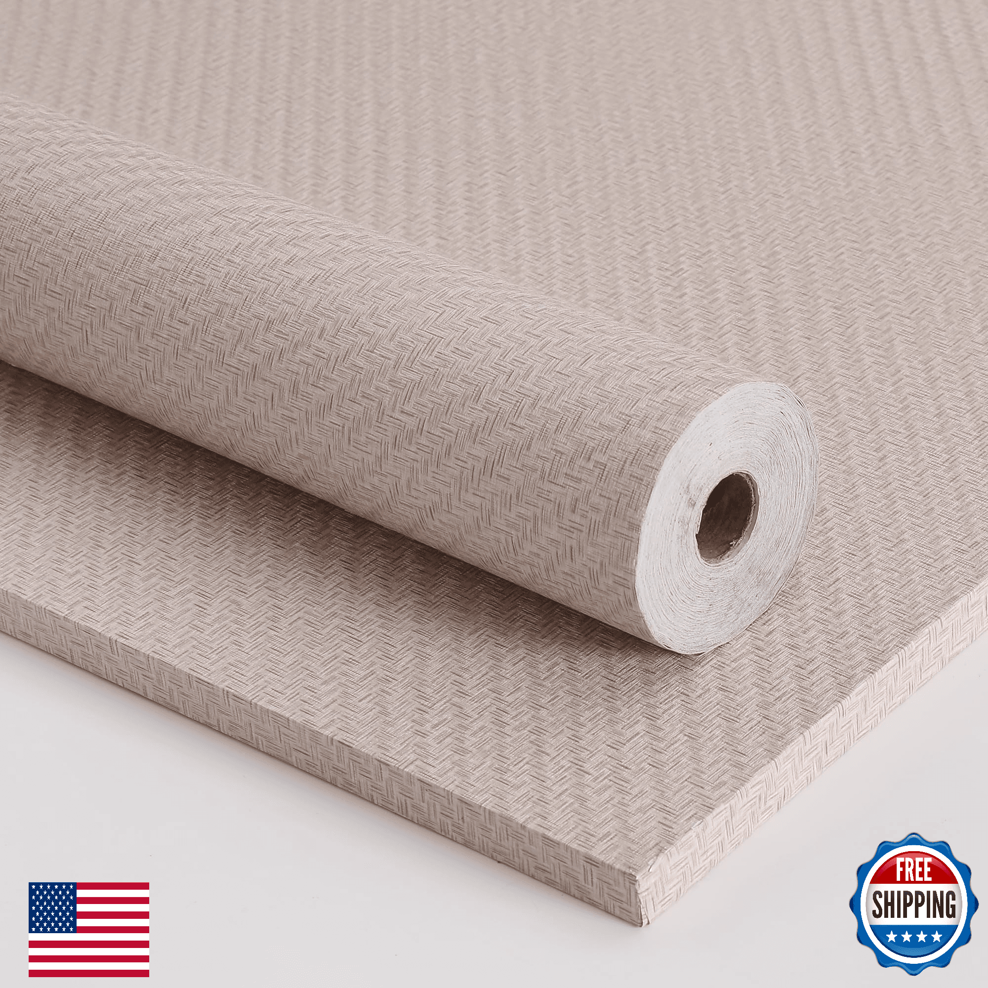 Haimin Fabric Wallpaper Textured Contact Paper 24x393 Inches Grasscloth Peel and - Image 1
