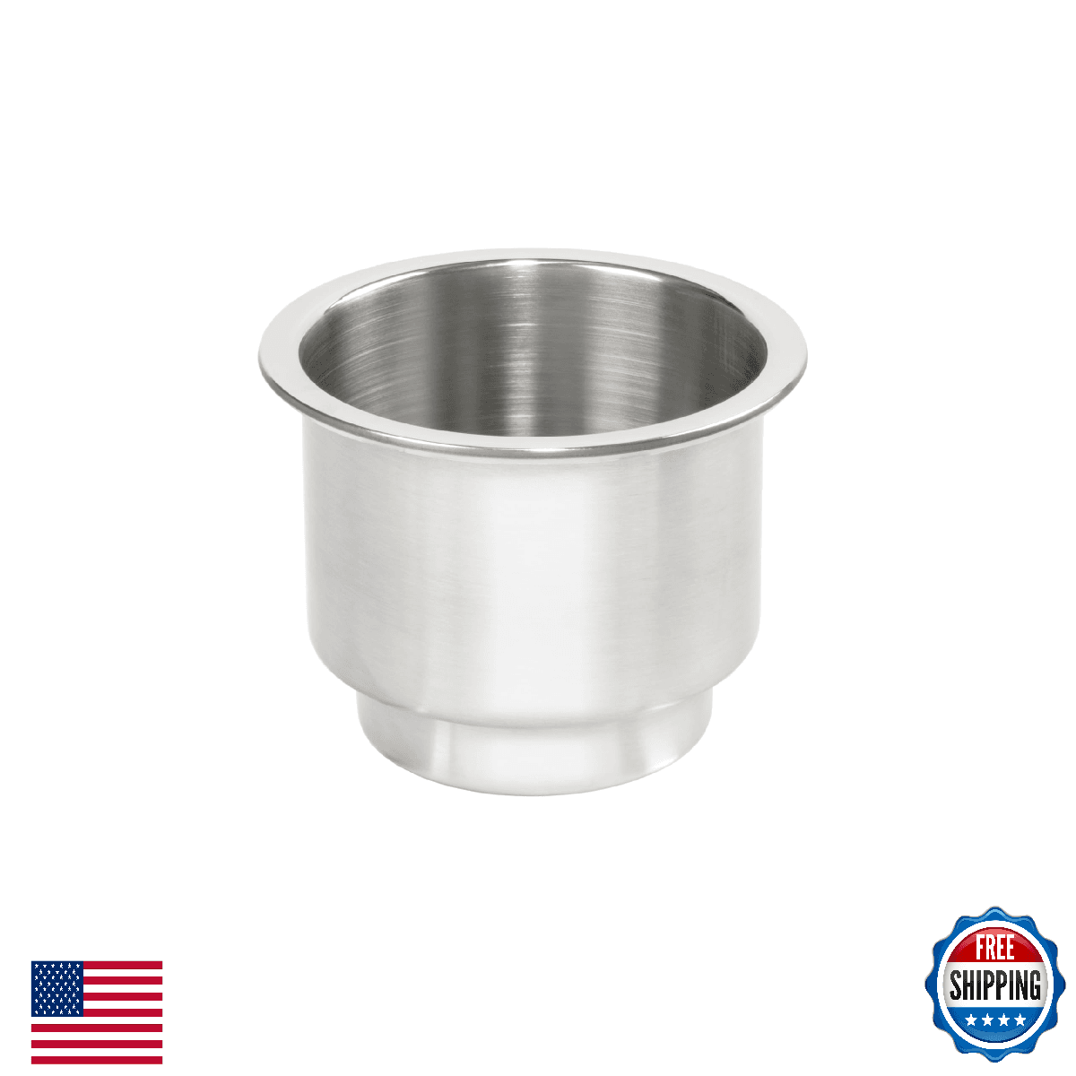 Whitecap S-3511C Stainless Steel Flush Drink Holder - 3-7/8" Cutout - Image 1