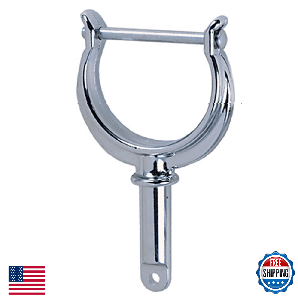Perko 1227DP0CHR Chrome North River Type Rowlock Horn - 1/2" OD Shank - Image 1