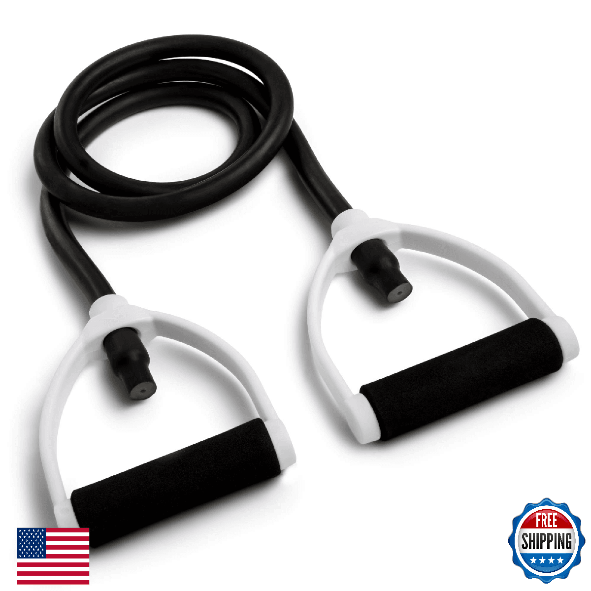 Champion Sports Resistance Tube Bands w/Handles - 10-100 lbs - Fitness Exercise - Image 1