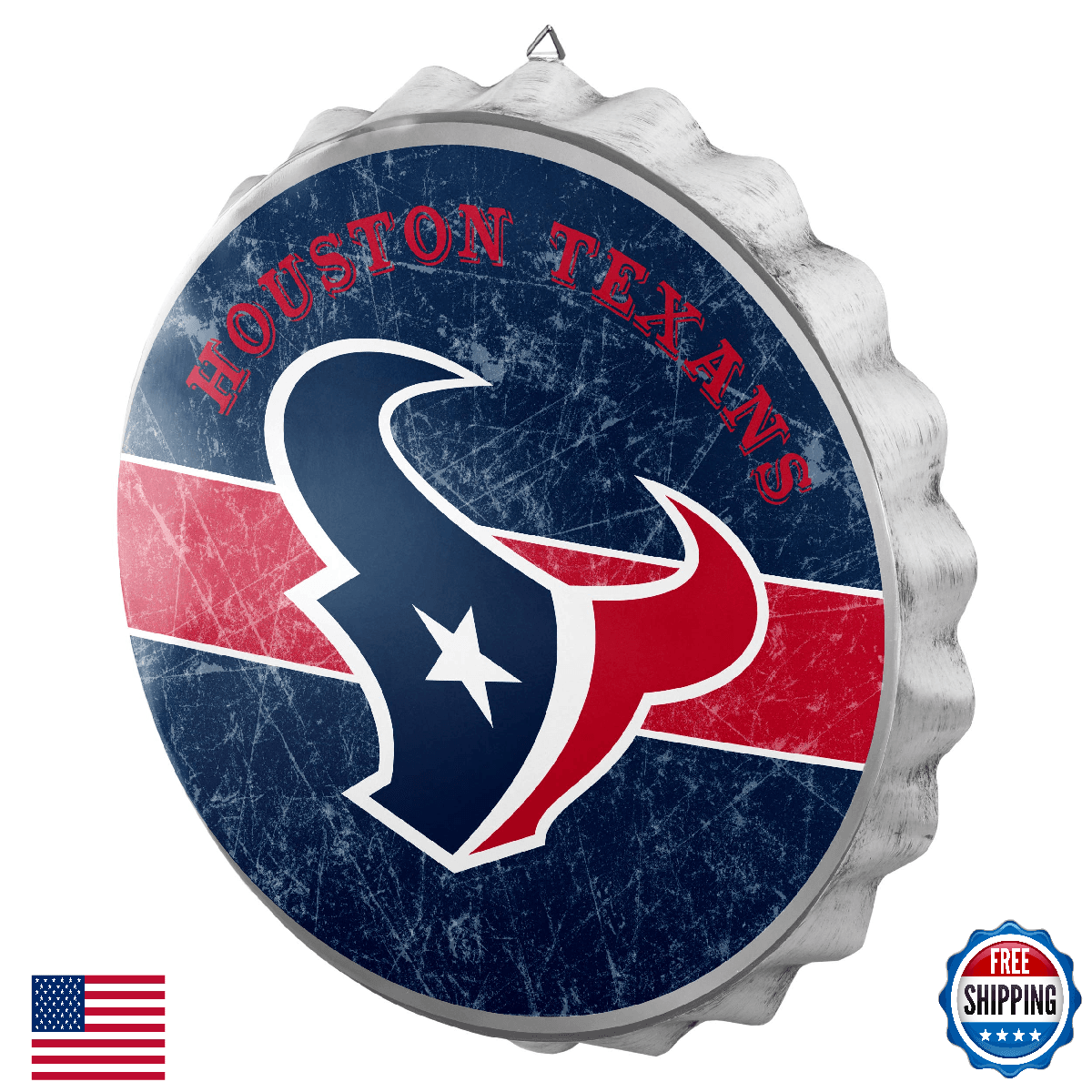 Houston Texans NFL Bottle Cap Wall Sign - Officially Licensed FOCO Gear - Image 1