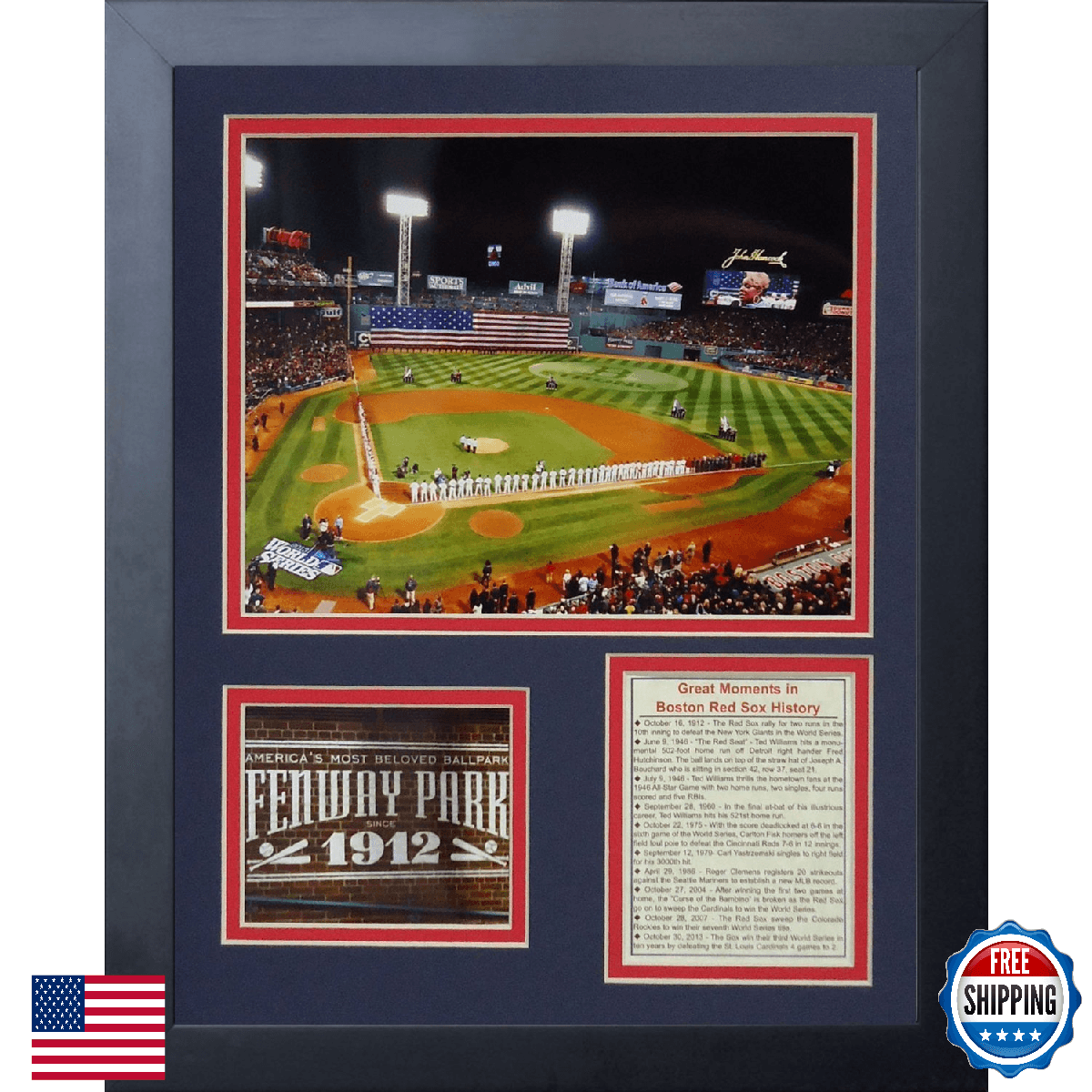 Legends Never Die Fenway Park 2013 World Series Framed Photo Collage, 11 by 14-I - Image 1