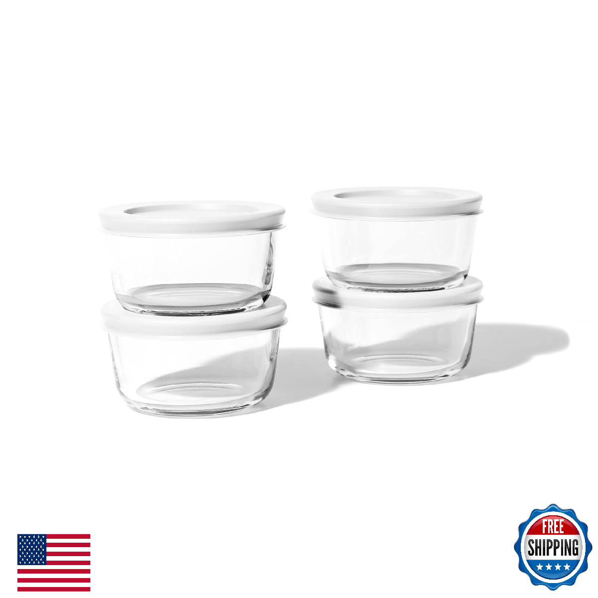 DURA LIVING 8-Piece Glass Food Storage Containers Set (4 Containers + 4 BPA-Free - Image 1