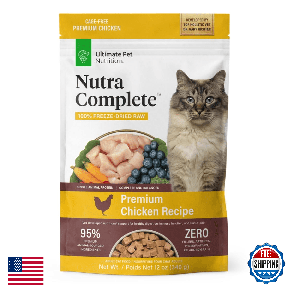 ULTIMATE PET NUTRITION Nutra Complete Premium Chicken Freeze-Dried Cat Food - Image 1