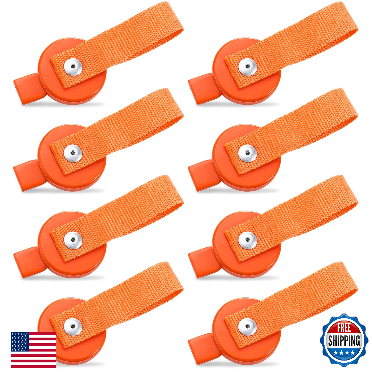 Relaxweex 8 Pcs Surge Brake Lockout Key Magnetic Orange Boat Trailer Lock Compat - Image 1